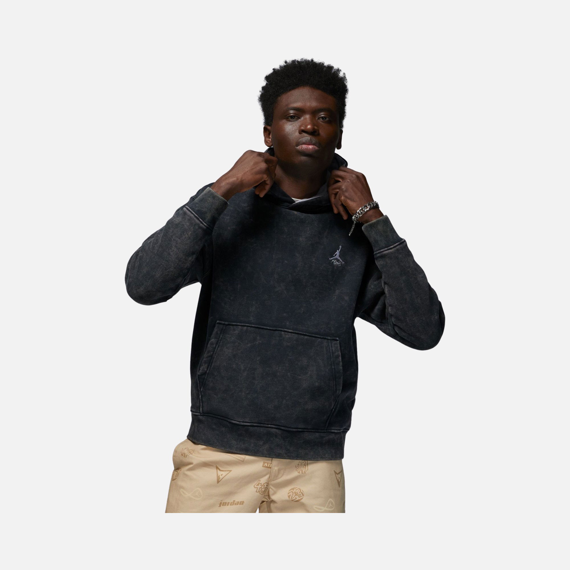 Nike Jordan Brand Flight Heritage Fleece Pullover Washed Hoodie Erkek Sweatshirt