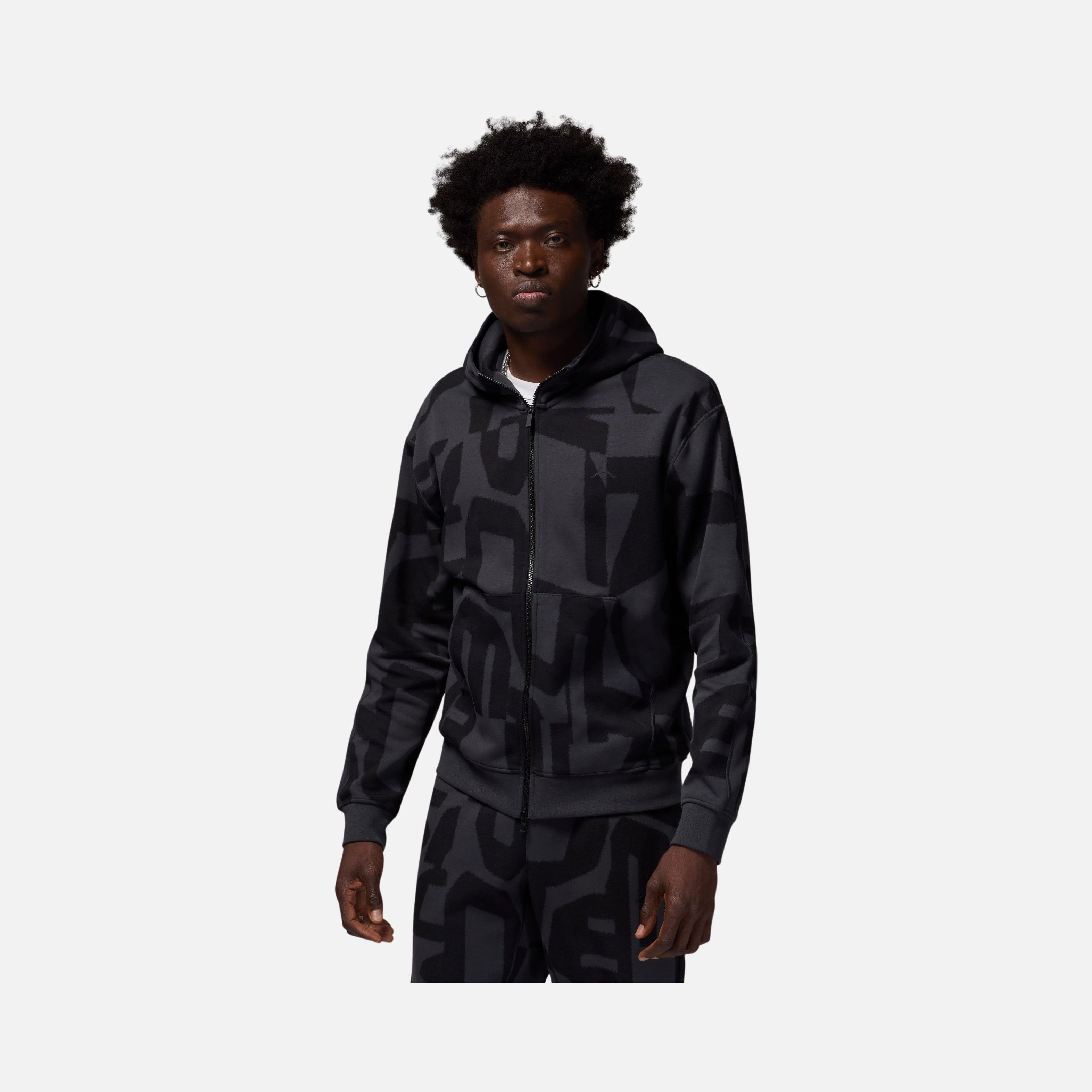 Nike Jordan Dri-Fit Sport Hoop All Over Printed Fleece Full-Zip Hoodie Erkek Sweatshirt