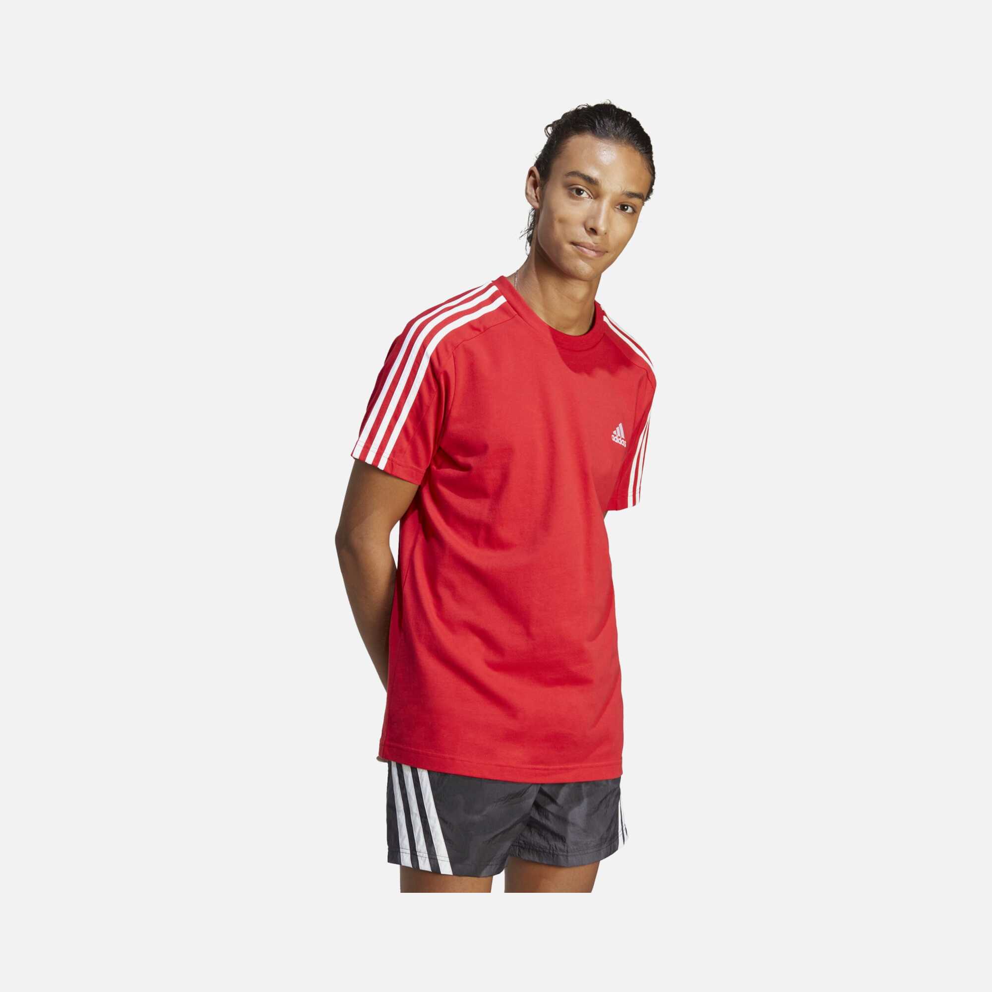 adidas Essentials Single Jersey 3-Stripes Short-Sleeve Erkek Tişört