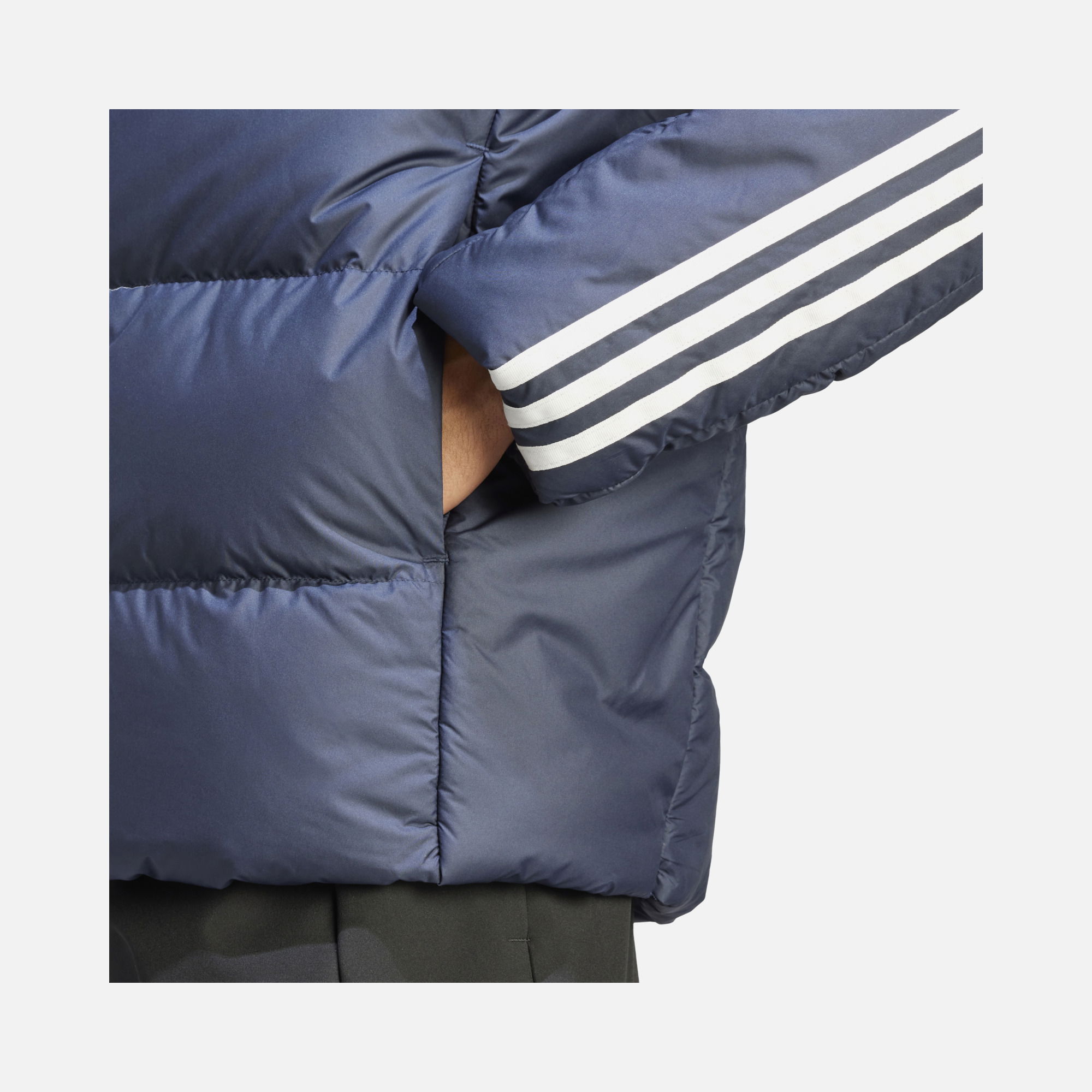 adidas Essentials Midweight Down 3-Stripes Full-Zip Hoodie Erkek Ceket