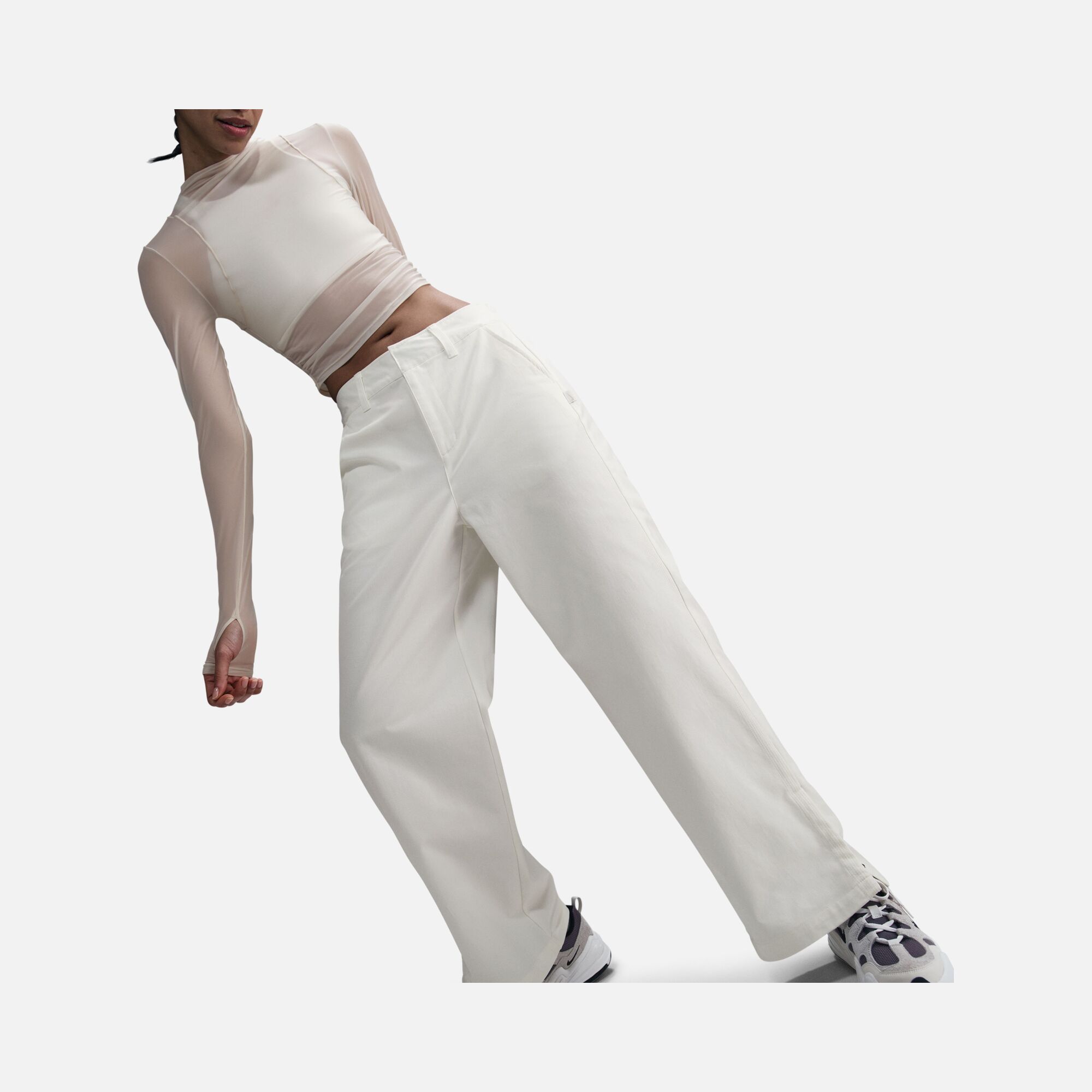 Nike Sportswear Collection Twill Woven Fabric Snap Legs Kadın Pantolon