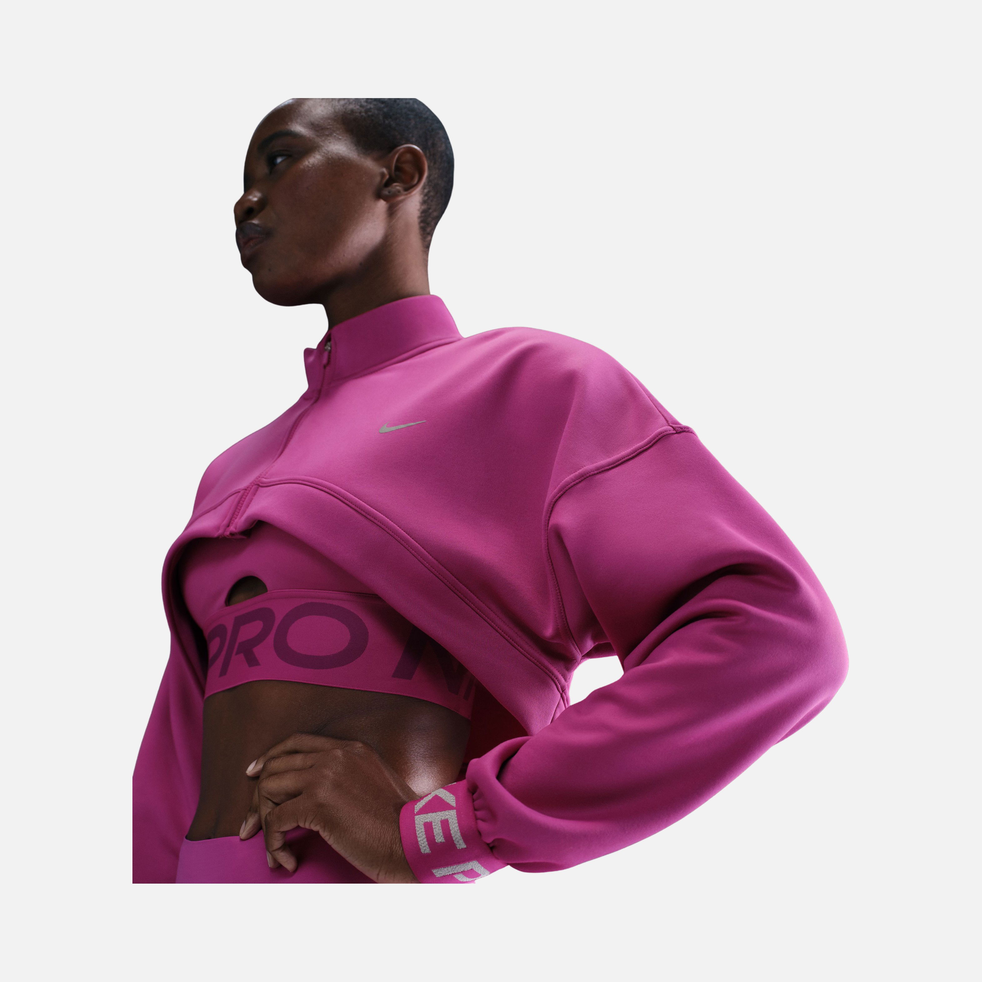 Nike Pro Capsule Fleece High-Low Design Full-Zip Long-Sleeve Kadın Sweatshirt