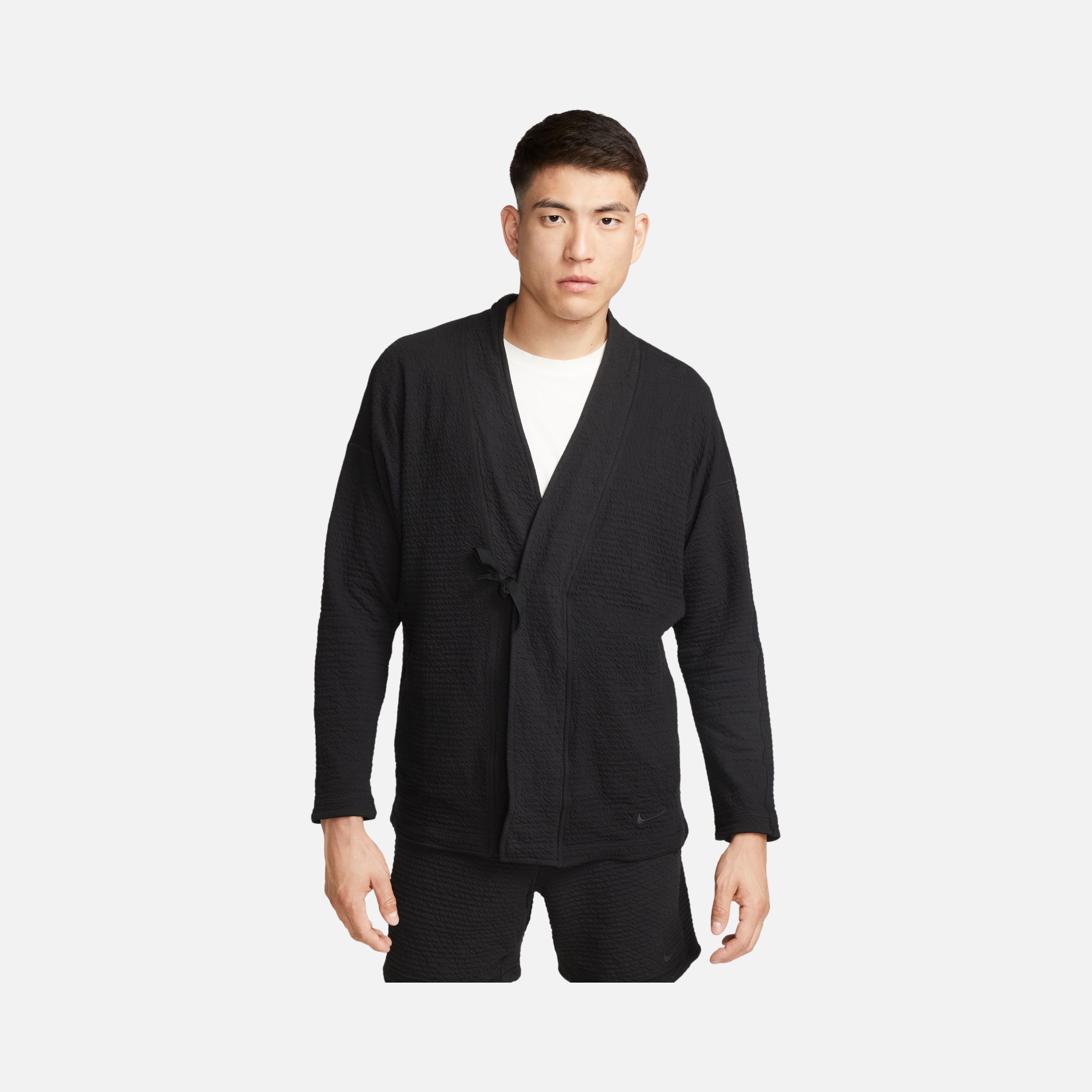 Nike Yoga Dri-Fit Textured Full-Length Snap Buttons Erkek Ceket