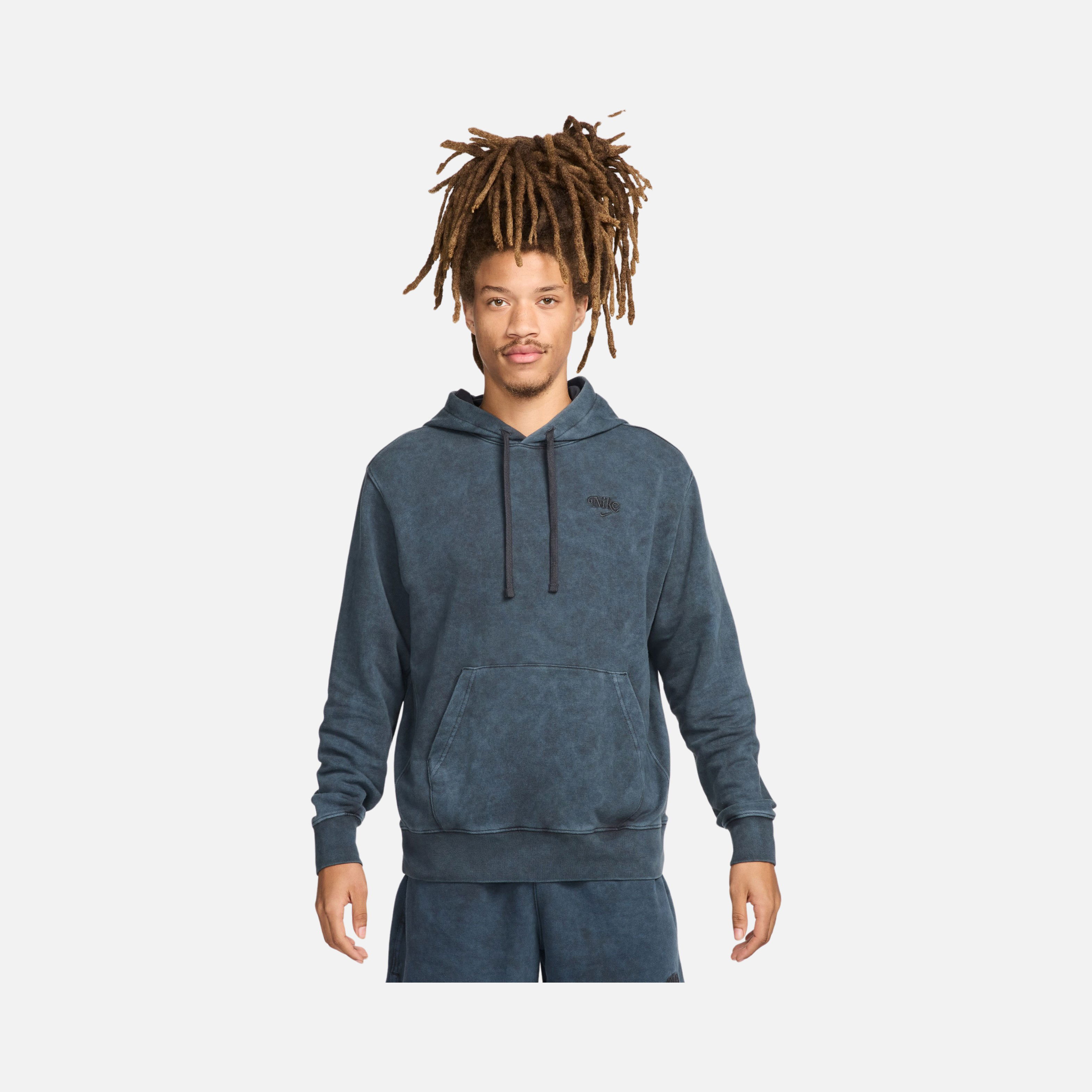 Nike Sportswear Club Pullover French Terry Fine 2.0 Washed Hoodie Erkek Sweatshirt