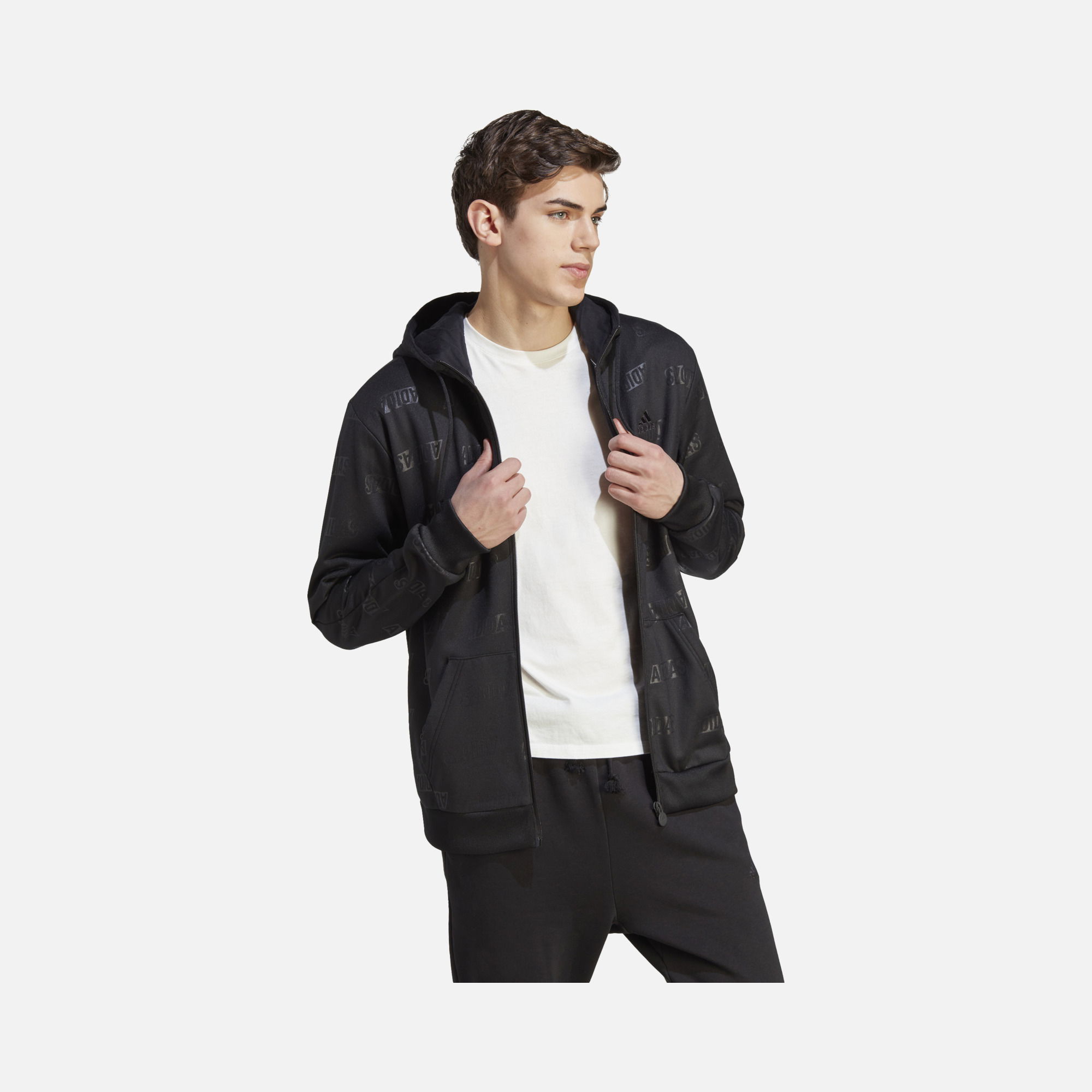 adidas Sportswear Bluza dresowa Embossed Fleece Full-Zip Hoodie Erkek Ceket