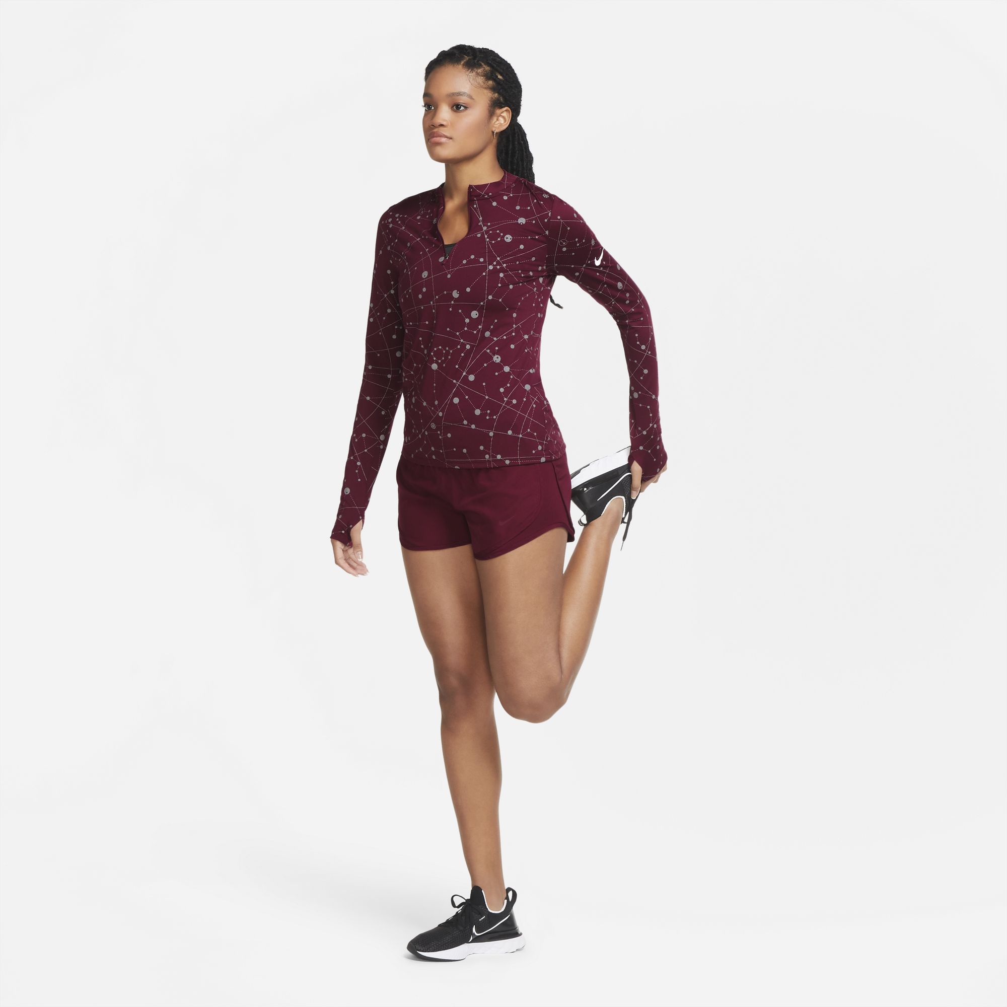 Nike Element Flash Half-Zip Runway Long-Sleeve Top Kadın Tişört