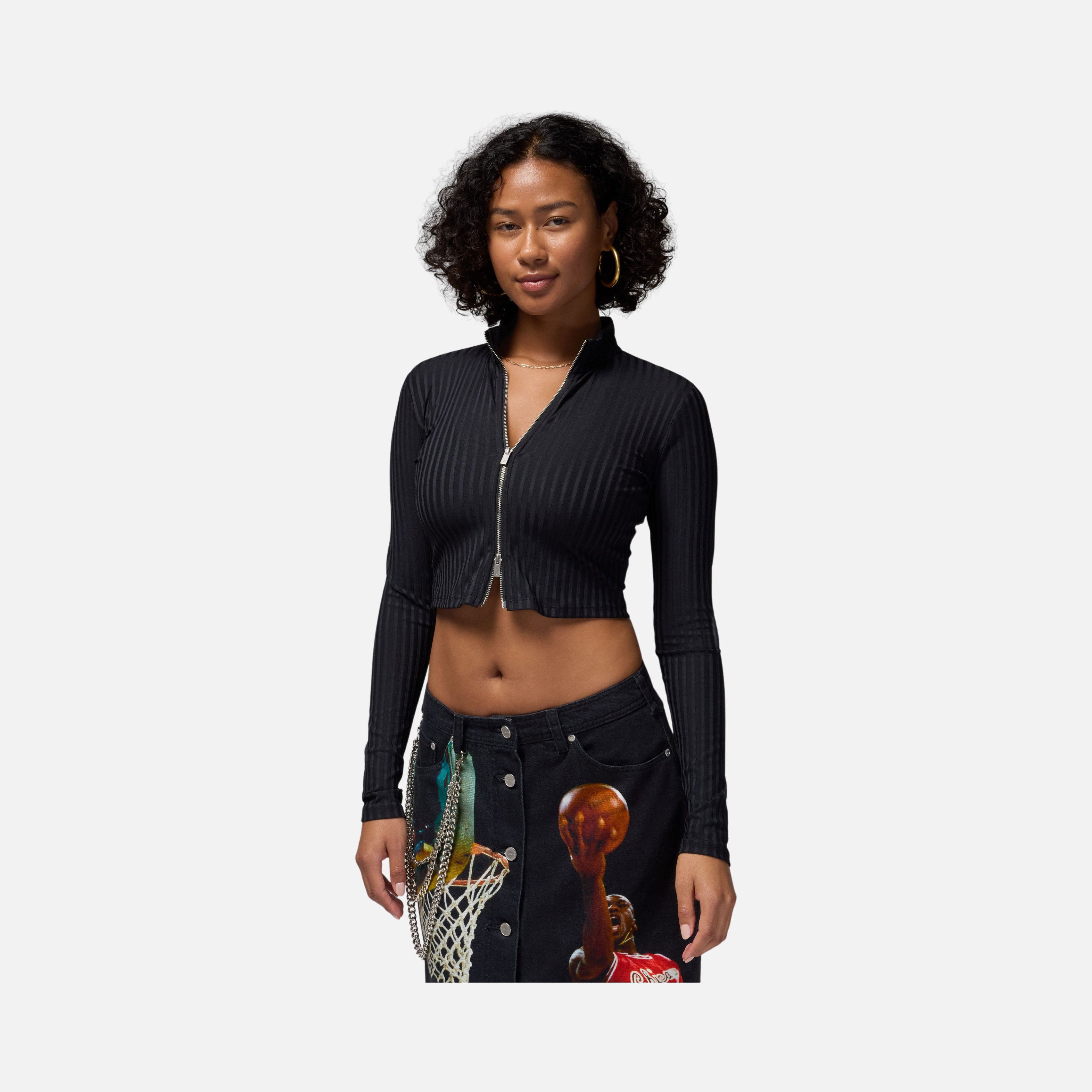 Nike Jordan Cropped Full Two-Way Zipper Long-Sleeve Kadın Ceket