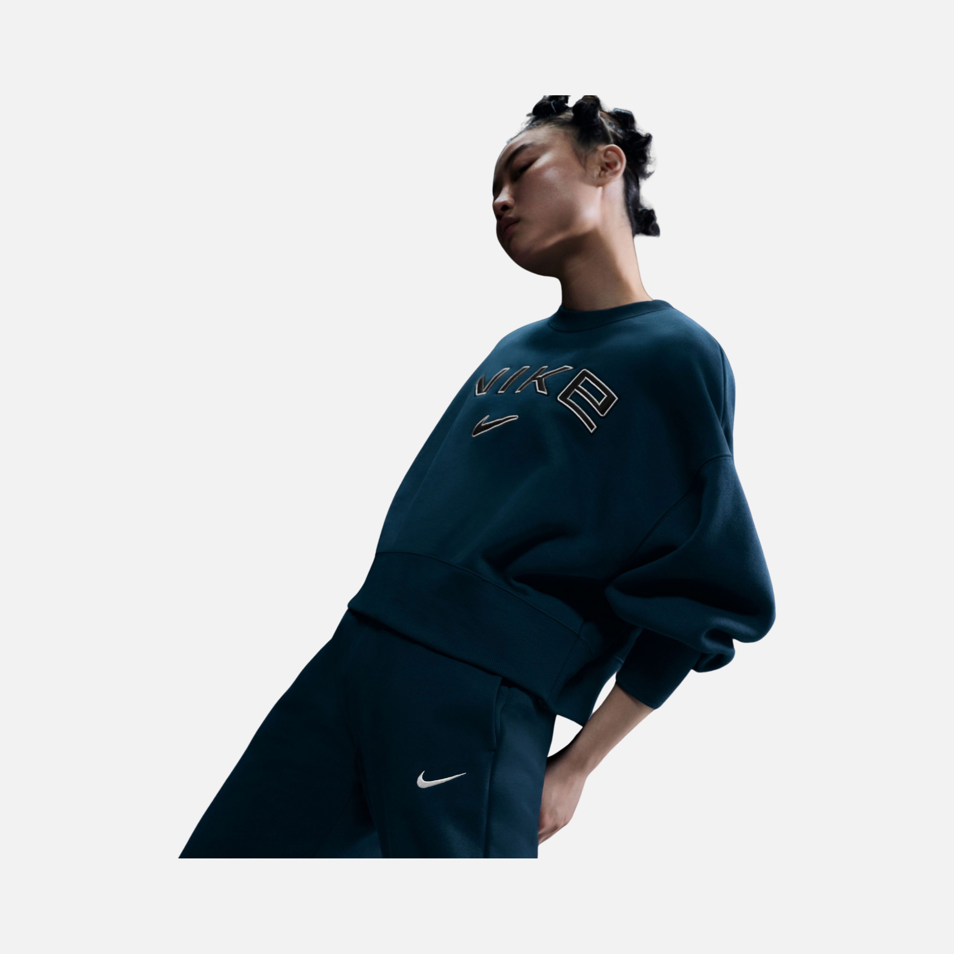 Nike Sportswear Phoenix Fleece Over-Oversized Crew-Neck Logo Kadın Sweatshirt