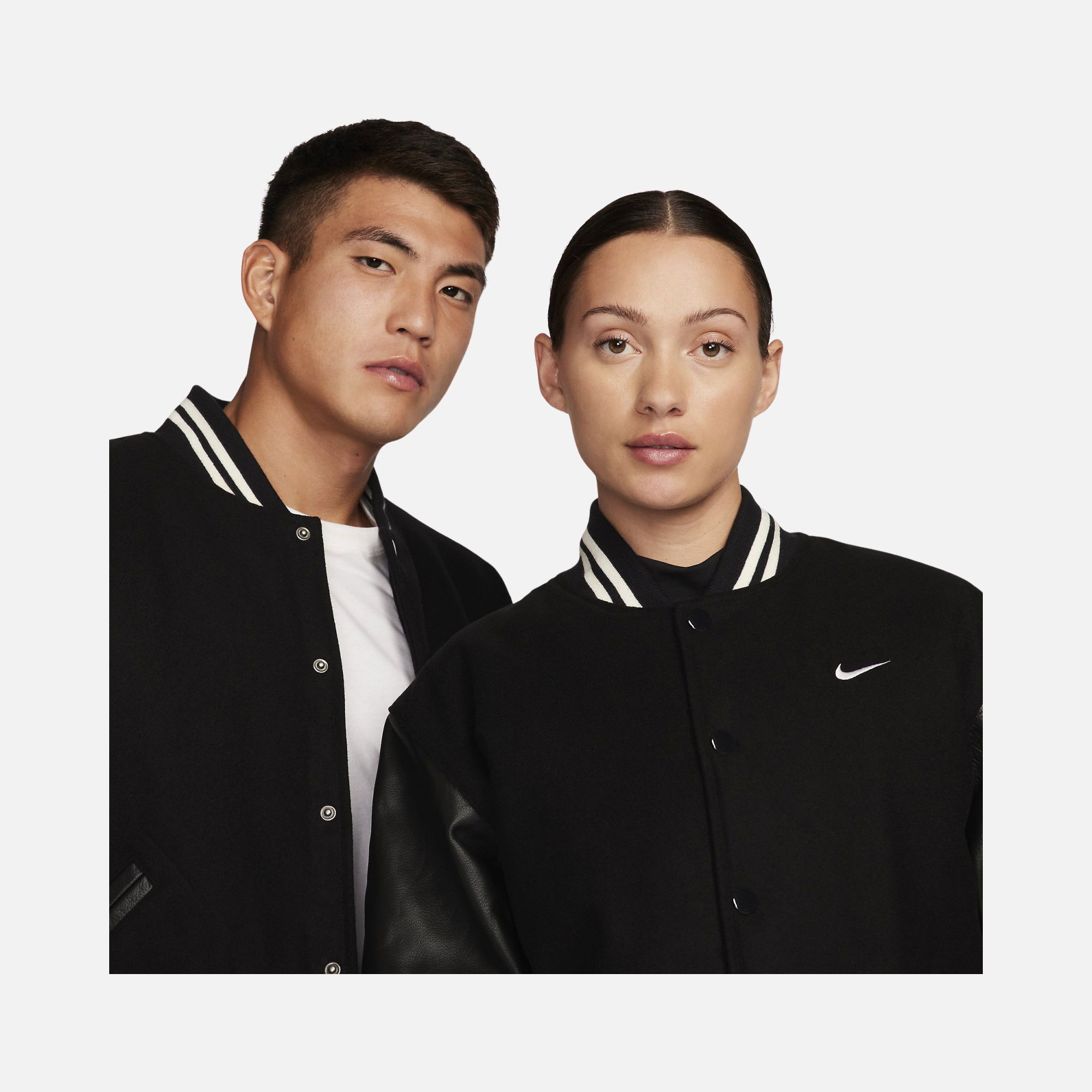 Nike Authentics Varsity Closure Leather Sleeve Full-Snap Erkek Ceket