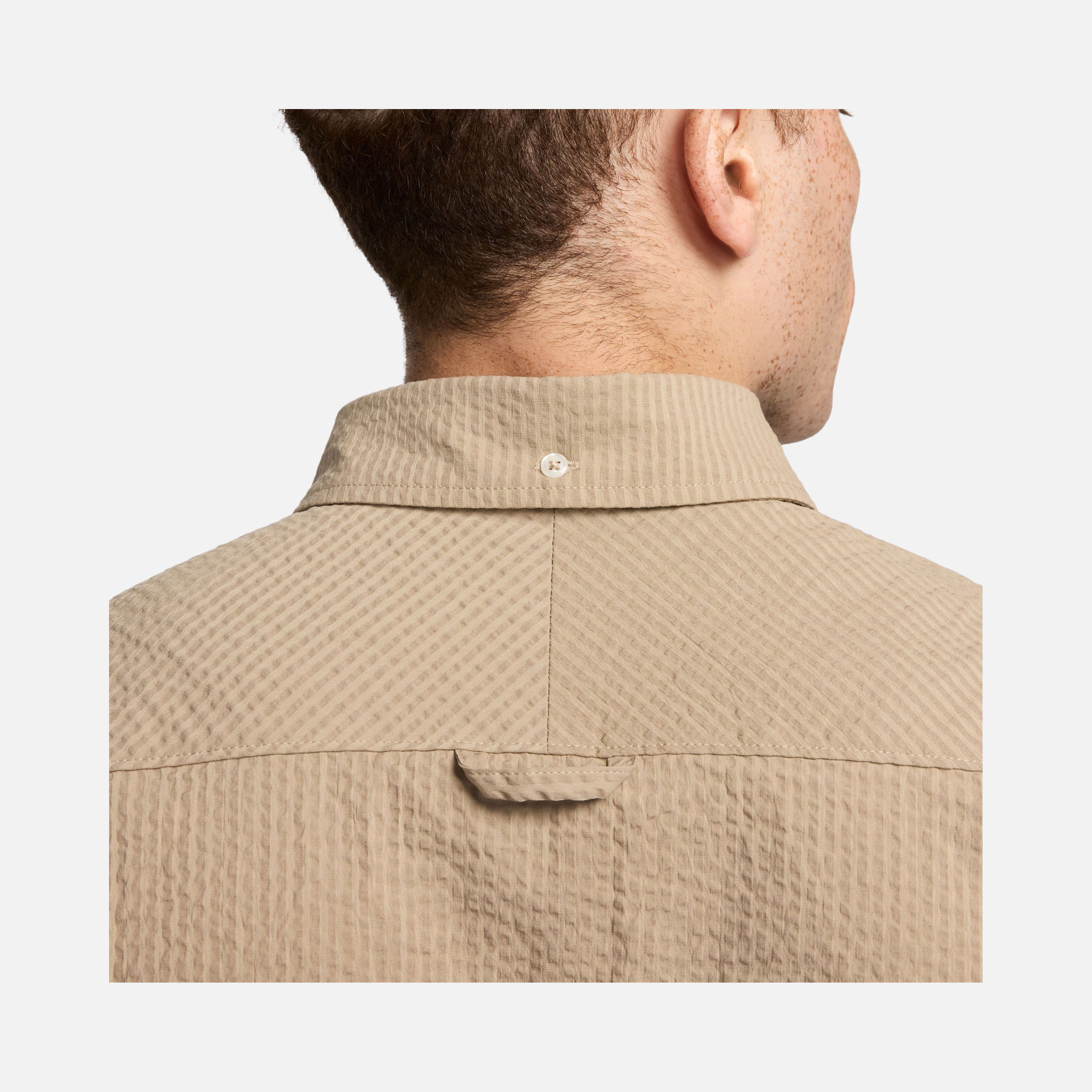 Nike Life Seersucker Fabric Button-Down Short-Sleeve Erkek Gömlek