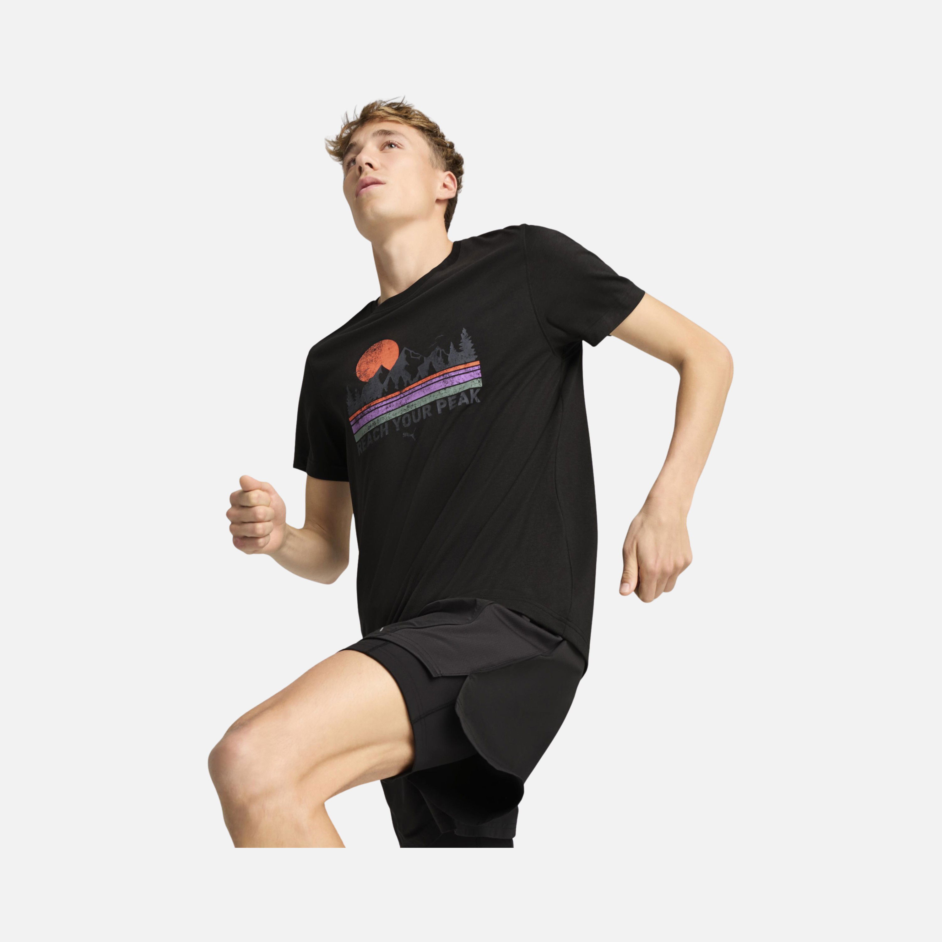 Puma DryCELL Graphics Regular-Fit Trail Running Short-Sleeve Erkek Tişört