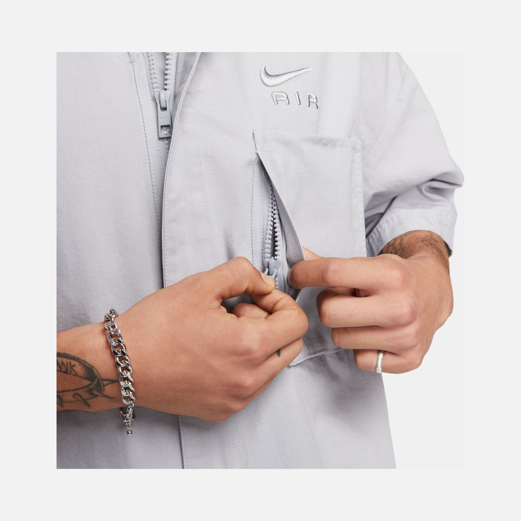 Nike Sportswear Air Woven Over Full-Zip Short-Sleeve Erkek Gömlek