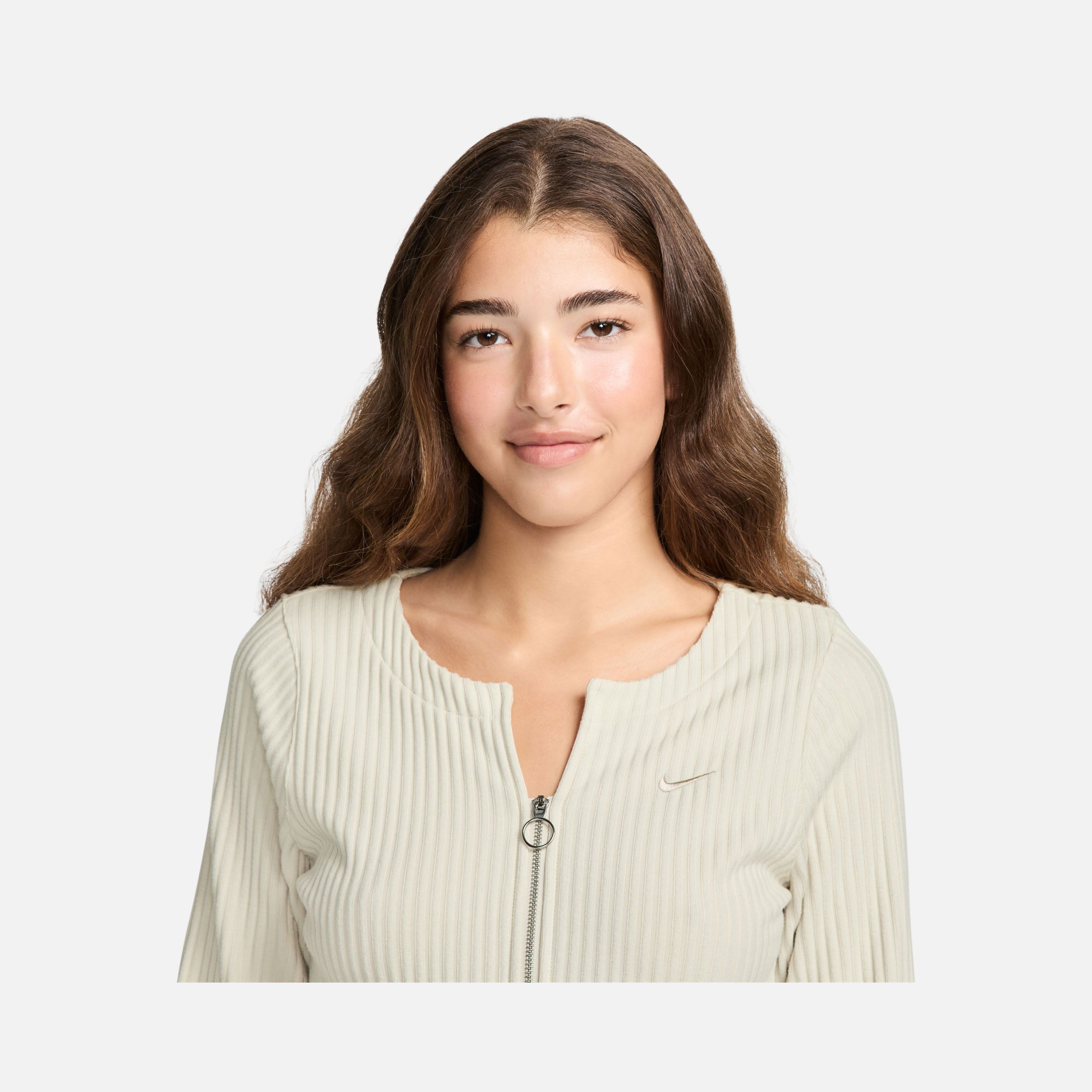 Nike Sportswear Collections Chill Knit Slim Ribbed Cardigan Full-Zip Kadın Ceket