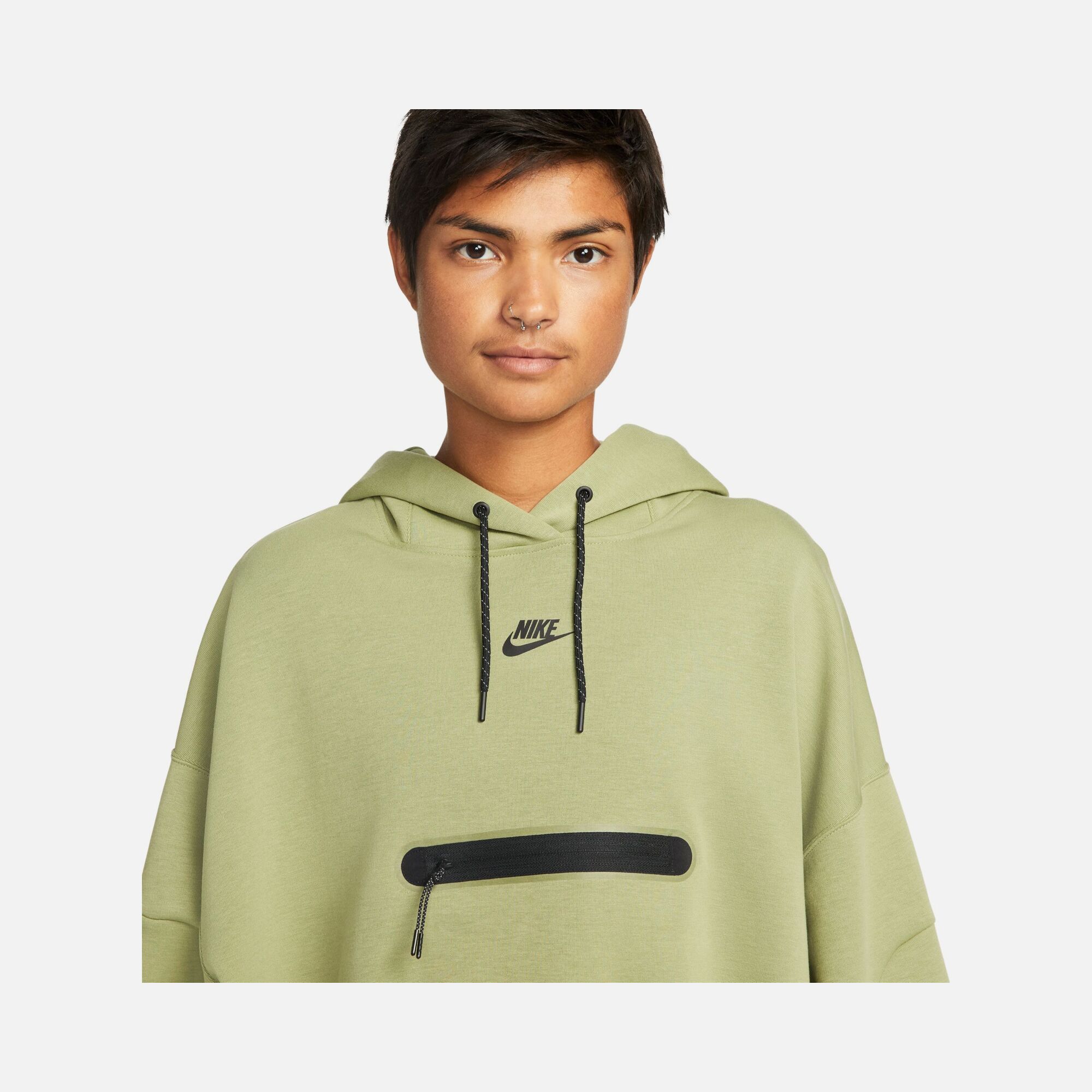 Nike Sportswear Tech Fleece Over-Oversized Crop Pullover Hoodie Kadın Sweatshirt