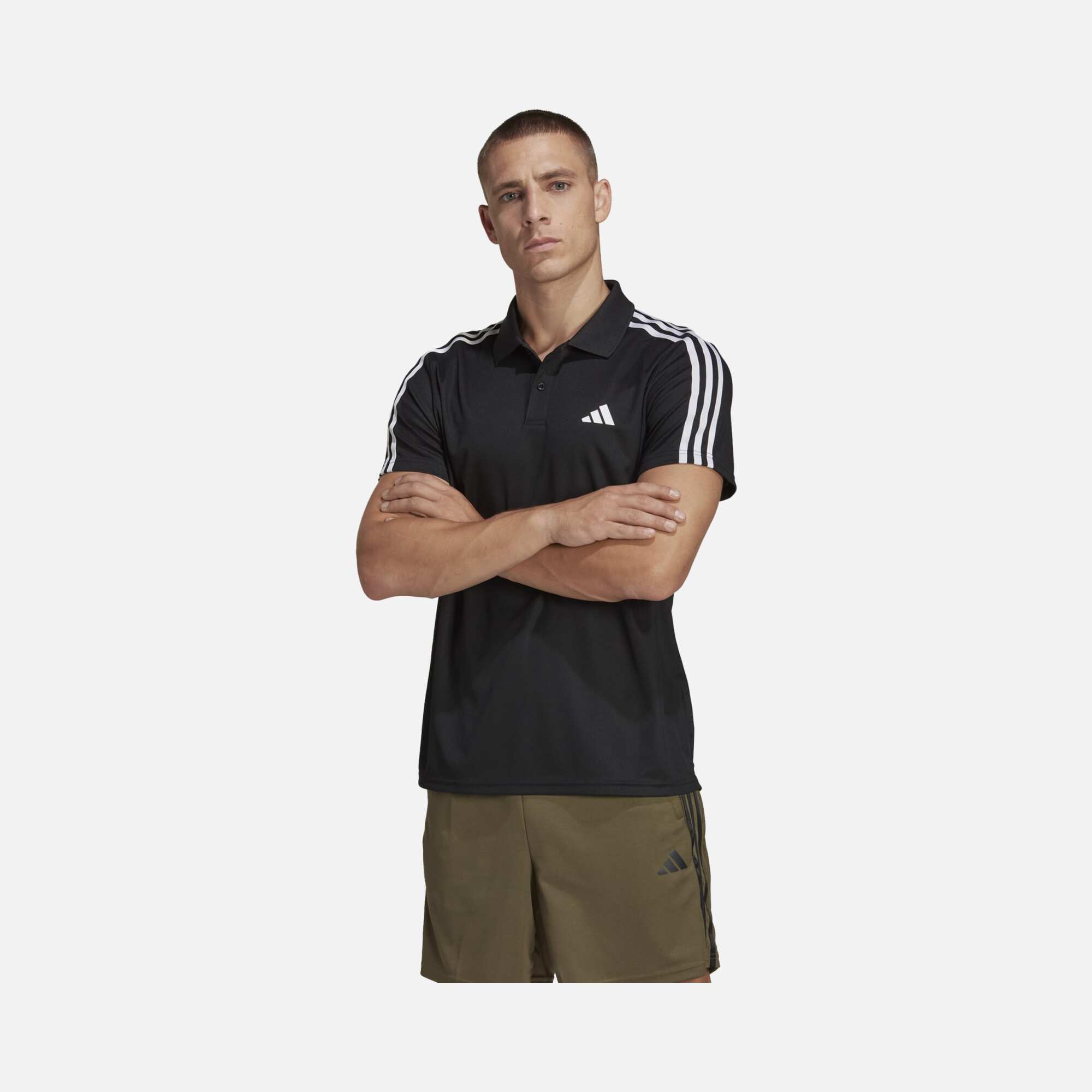adidas Train Essentials Piqué 3-Stripes Training Polo Short-Sleeve Erkek Tişört