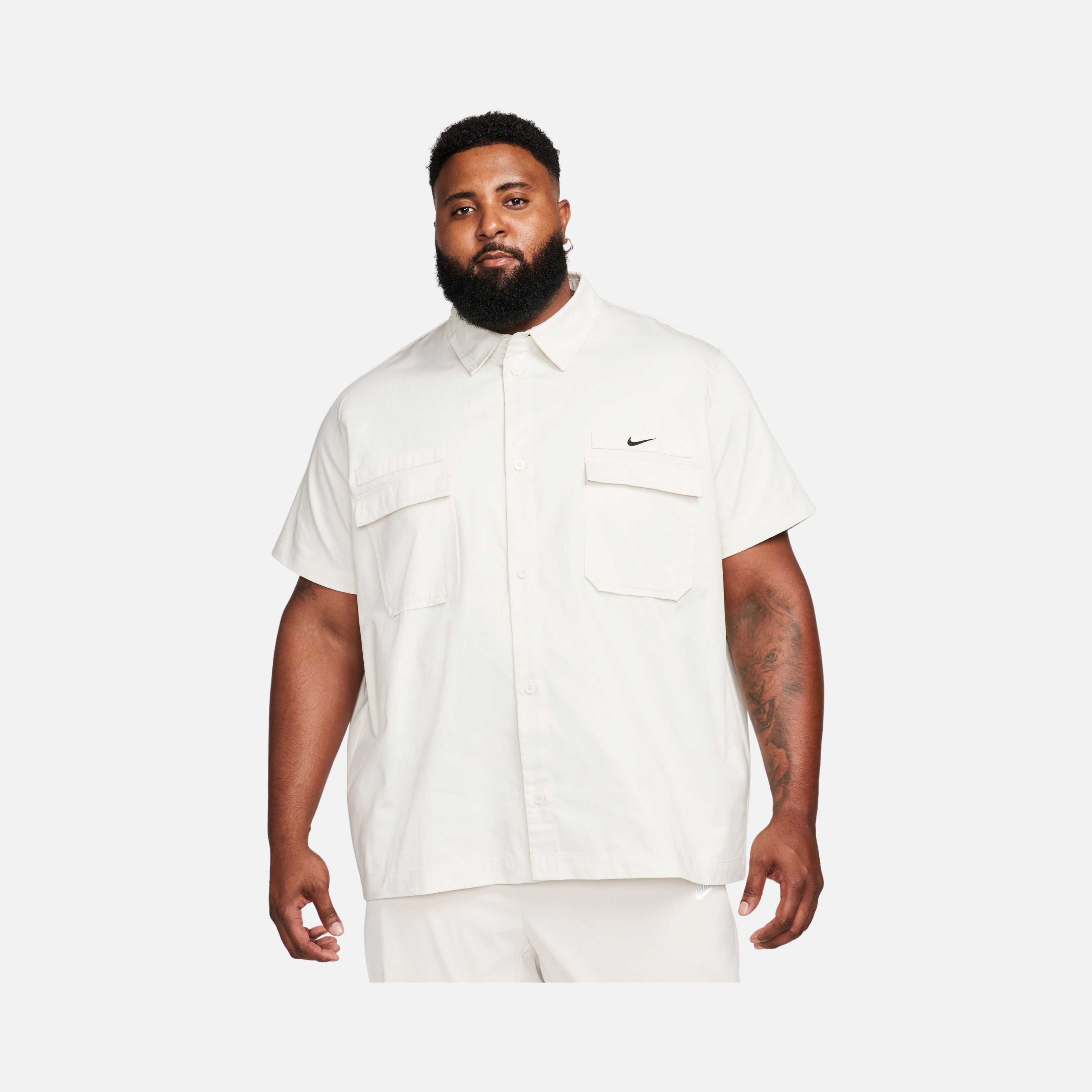 Nike Sportswear Woven Military Button-Down Short-Sleeve Erkek Gömlek