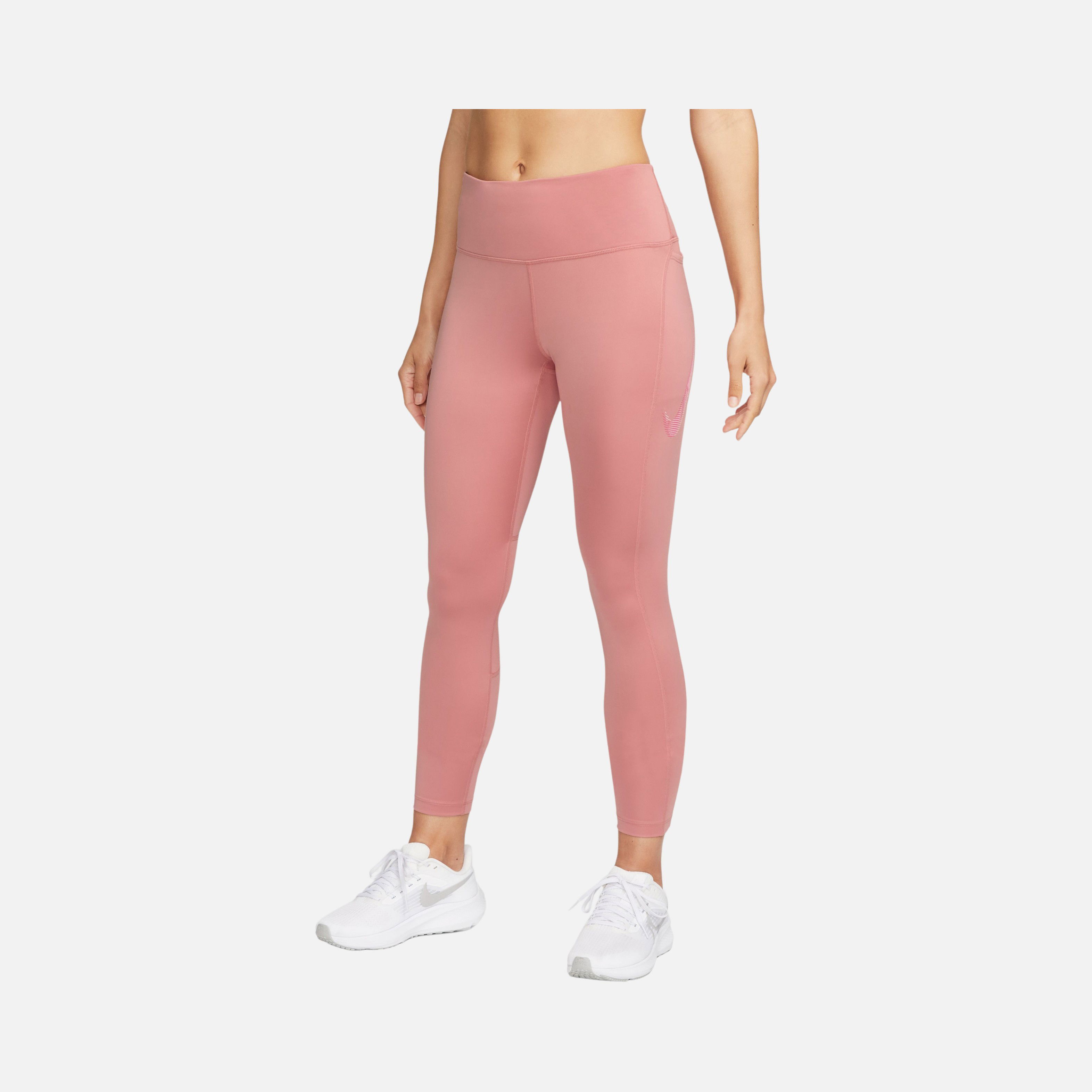 Nike Dri-Fit Fast Mid-Rise Swoosh HBR Graphic 7/8 Running Kadın Tayt