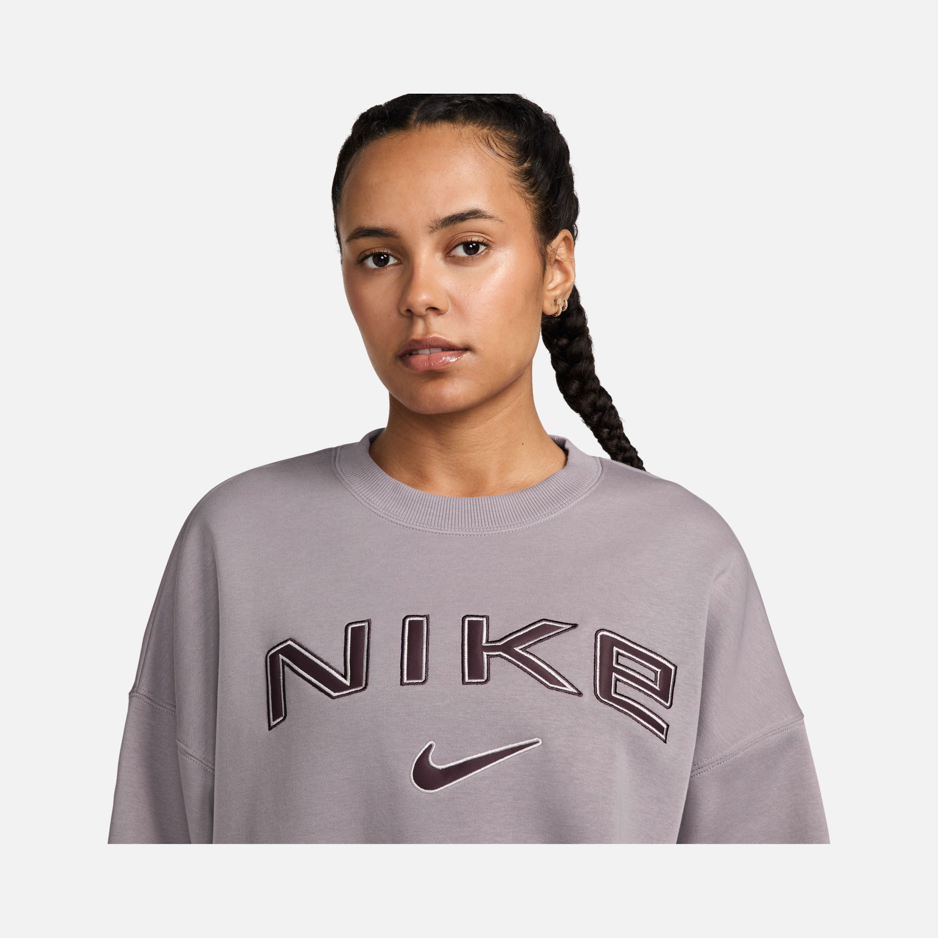 Nike Sportswear Phoenix Fleece Over-Oversized Crew-Neck Logo Kadın Sweatshirt