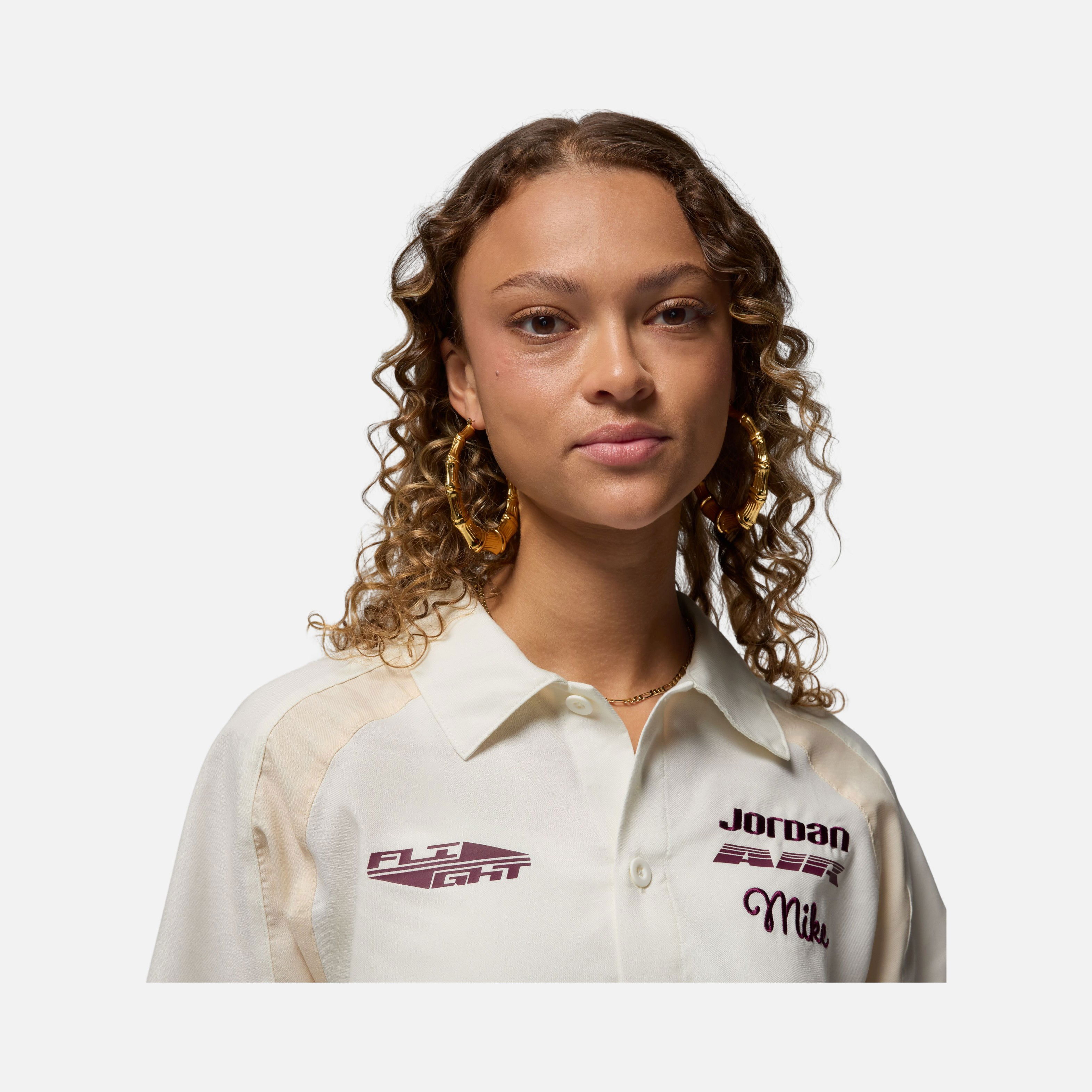 Nike Jordan Woven Full-Buttoned Short-Sleeve Kadın Gömlek