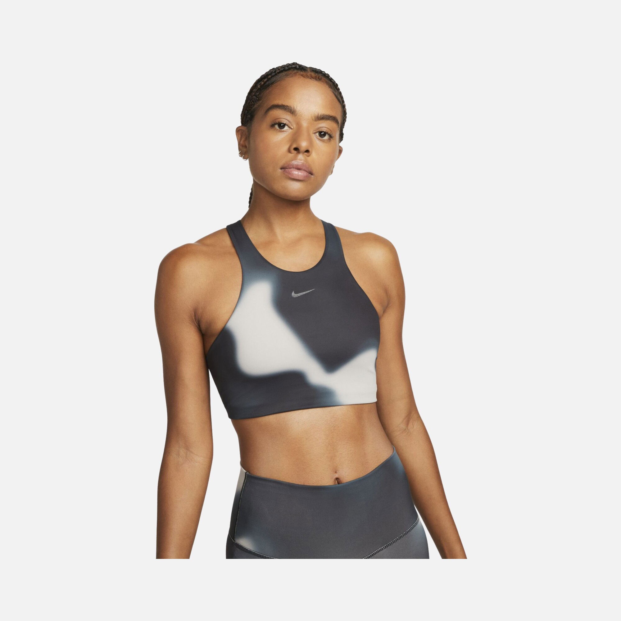 Nike Yoga Dri-Fit Swoosh Printed Medium Support Training Kadın Bra