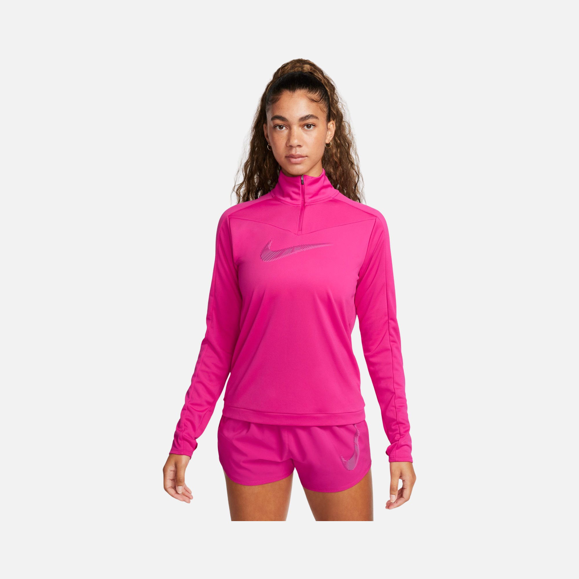 Nike Dri-Fit Swoosh 1/4-Zip Pacer Running Long-Sleeve Kadın Tişört
