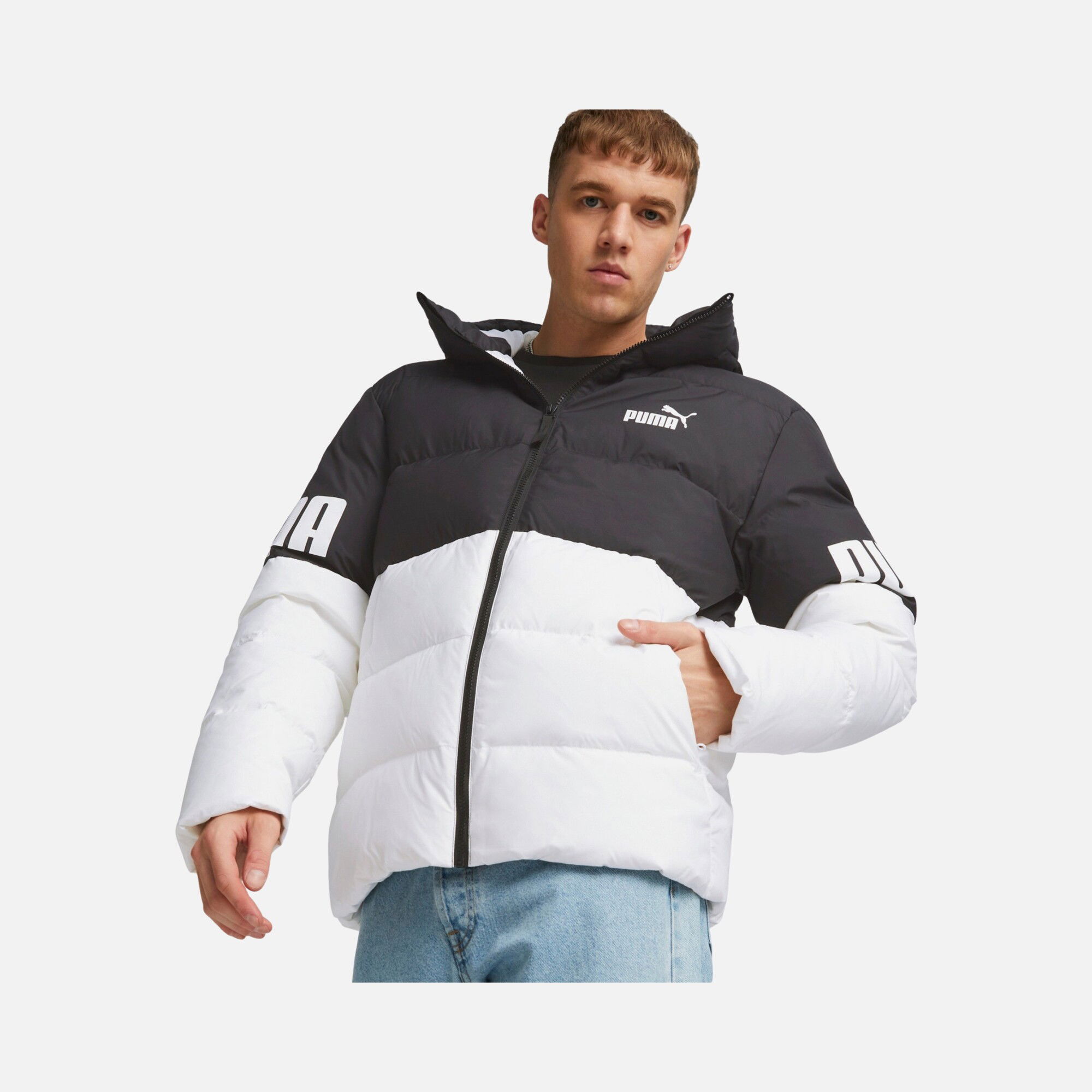 Puma Sportswear Power Down Puffer Full-Zip Hoodie Erkek Mont