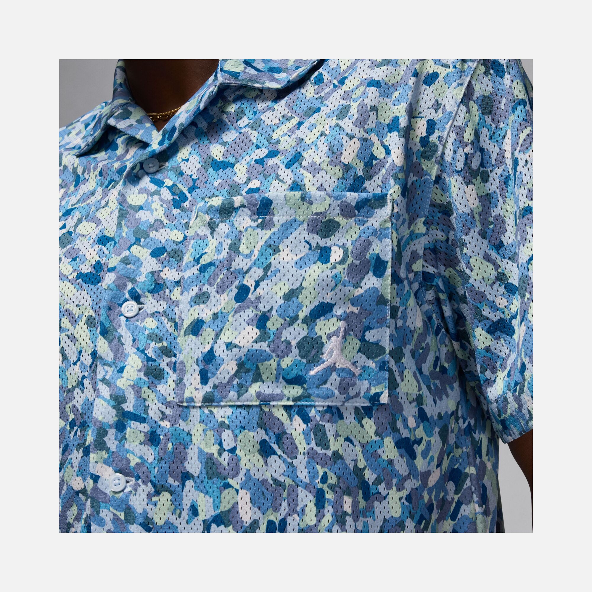 Nike Jordan Essentials Poolside Allover Printed Full-Buttoned Short-Sleeve Erkek Gömlek