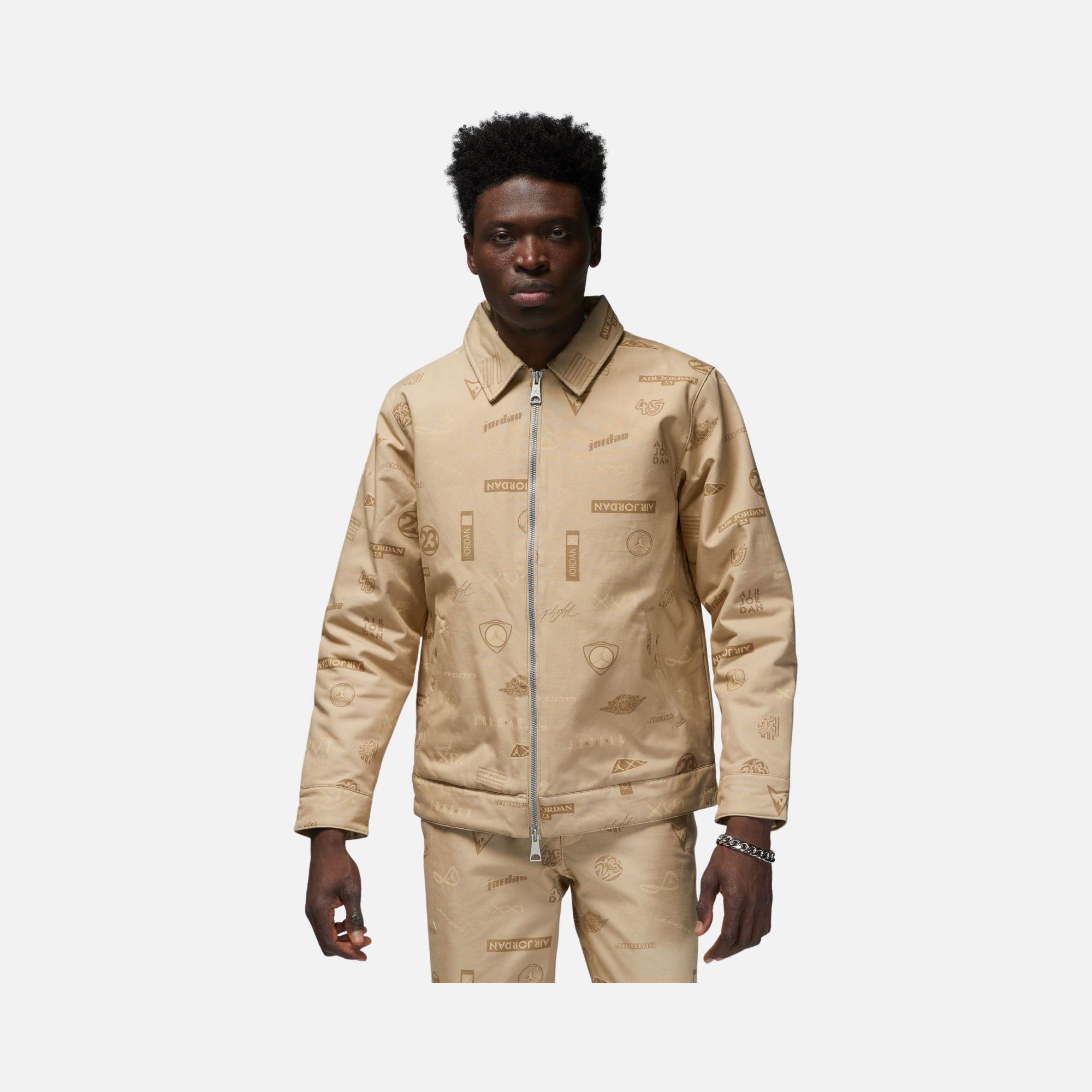 Nike Jordan Flight Heritage Allover OW Lined Full-Zip Erkek Ceket