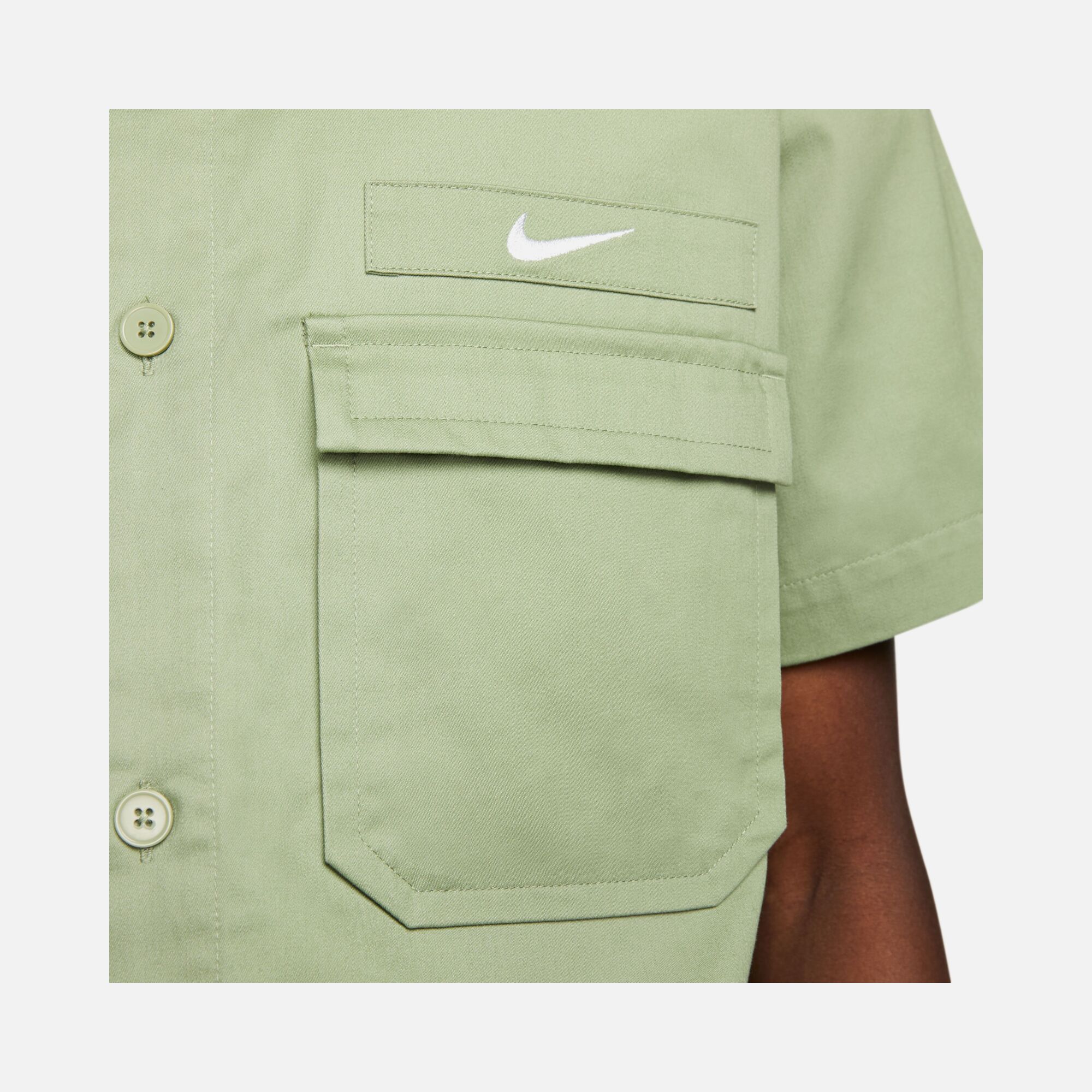 Nike Sportswear Woven Military Button-Down Short-Sleeve Erkek Gömlek