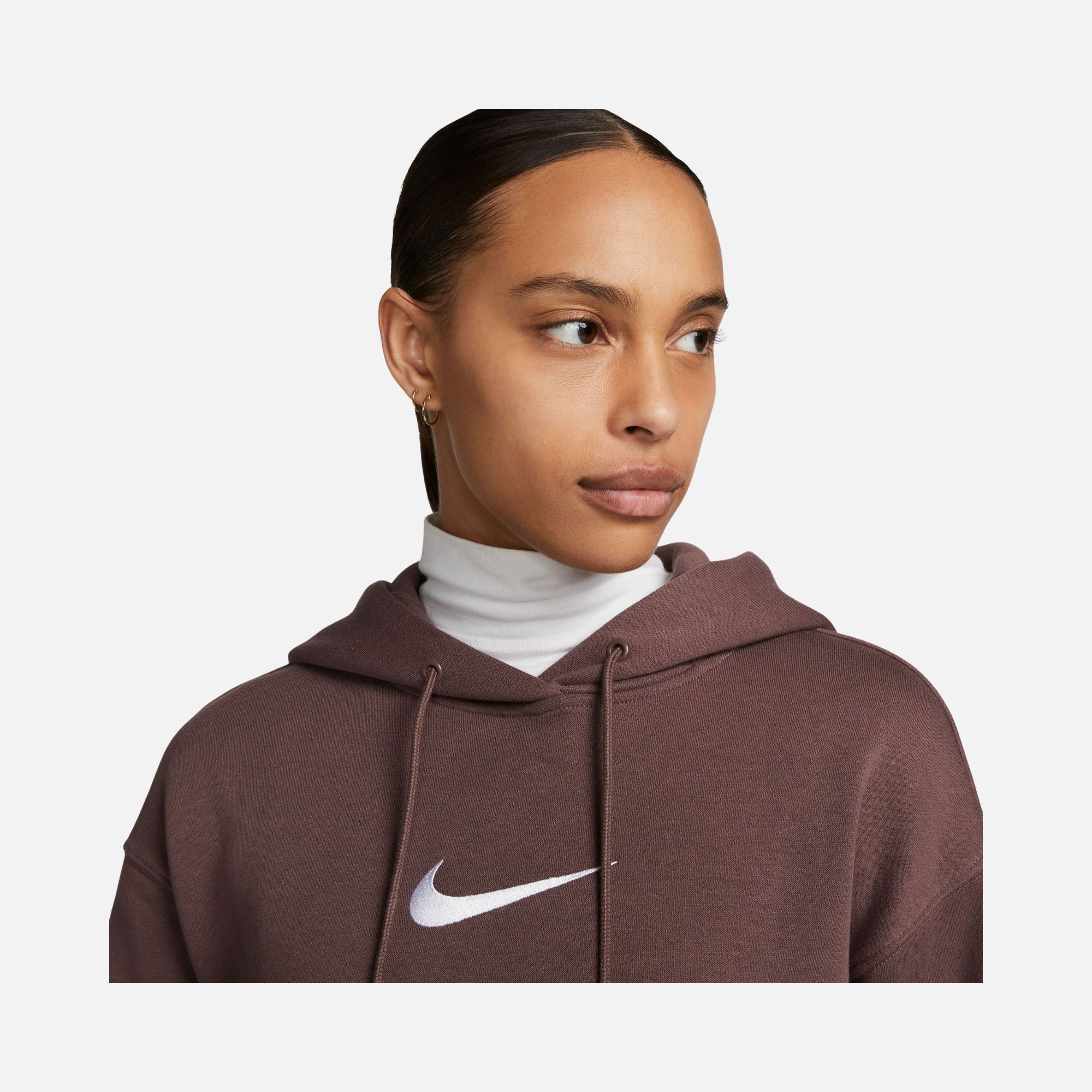 Nike Sportswear Gel-Midi Swoosh Oversized Fleece Pullover Hoodie Kadın Sweatshirt