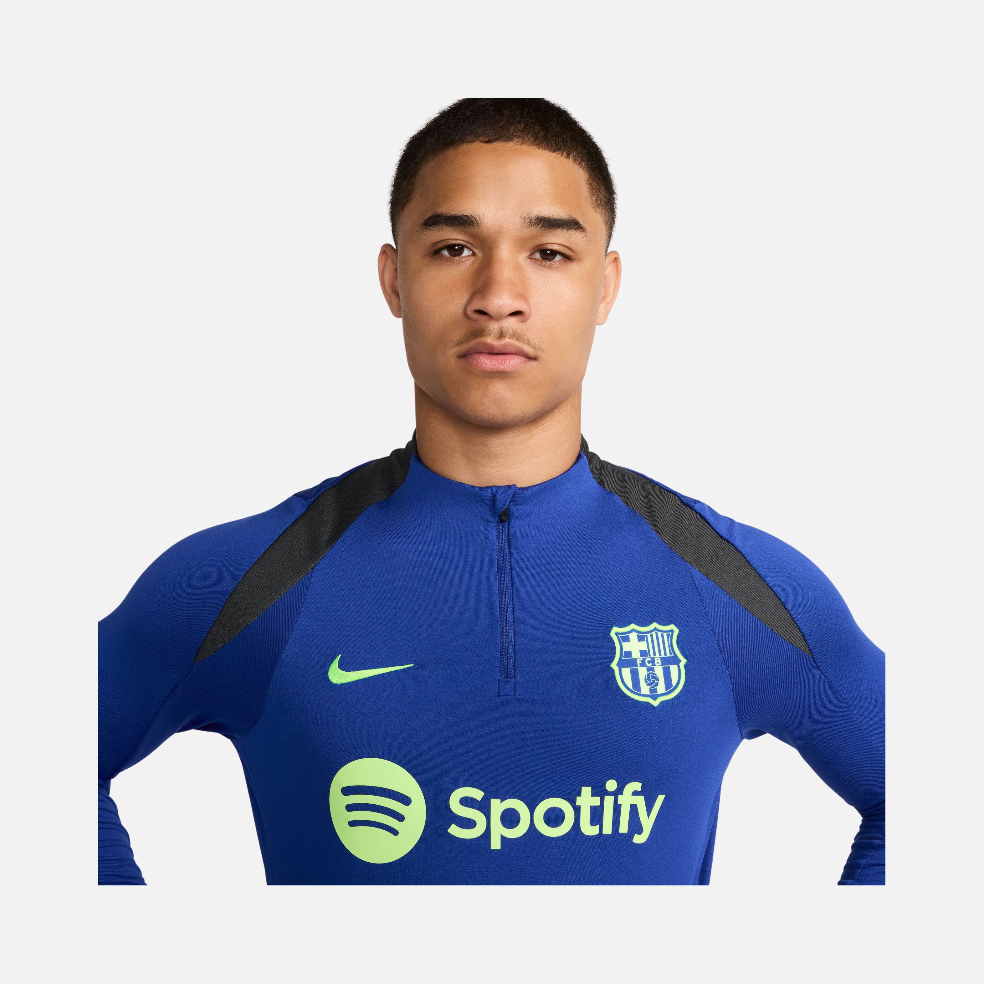 Nike FC Barcelona Strike Third Dri-Fit Soccer Drill 1/4-Zip Long-Sleeve Erkek Tişört