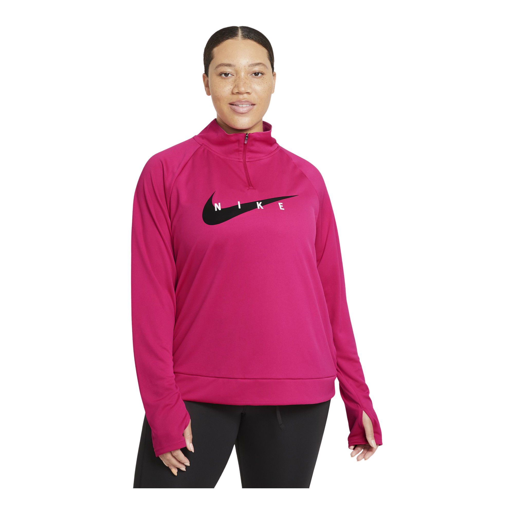 Nike Swoosh Running Half-Zip Long-Sleeve Kadın Tişört