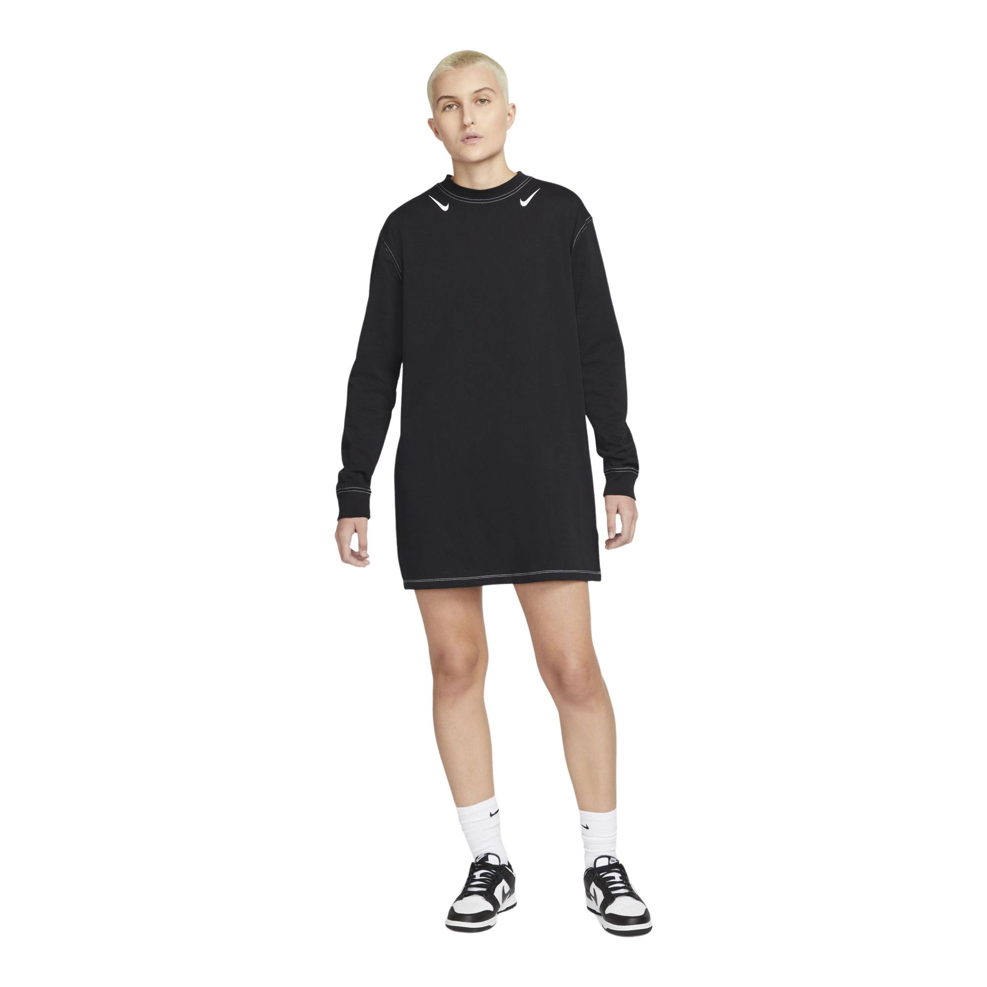 Nike Sportswear Swoosh Graphic Long-Sleeve Kadın Elbise