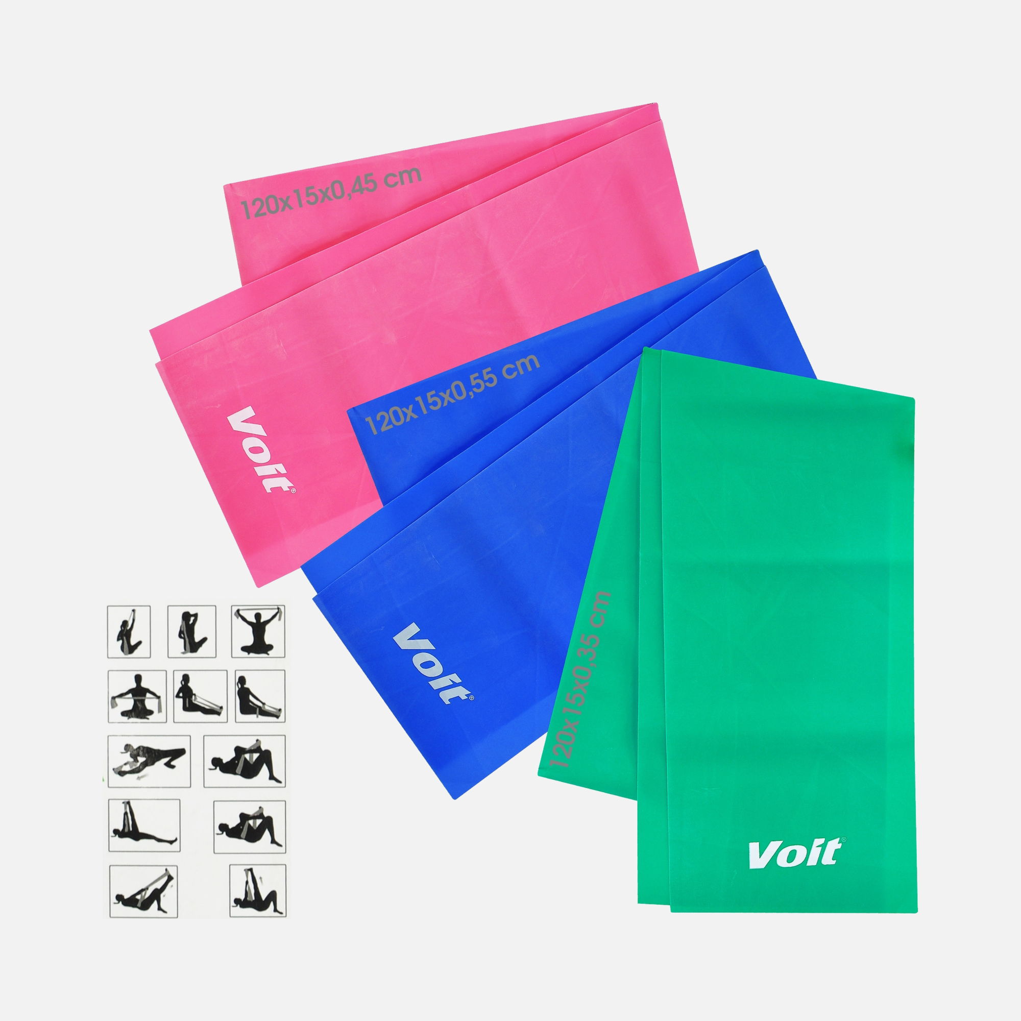 Voit 1VTAKPILBAND High, Medium, Low Resistance (3 Pieces) Pilates Bandı