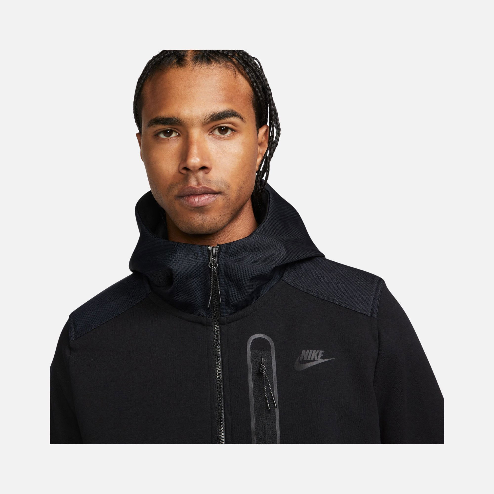 Nike Sportswear Tech Fleece ''Overlay Detail'' Full-Zip Hoodie Erkek Sweatshirt