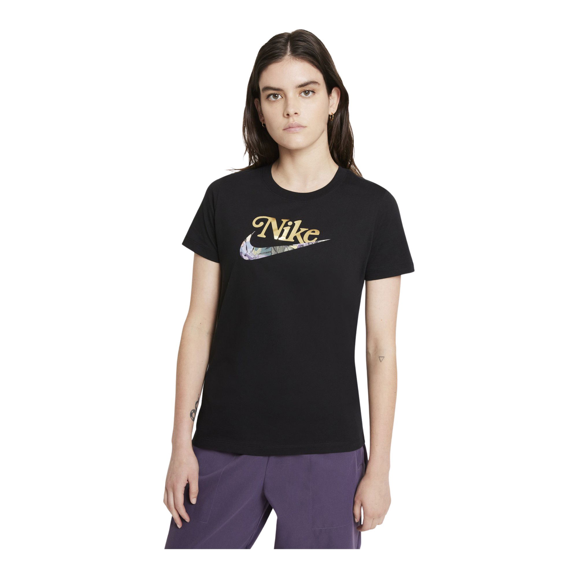 Nike Sportswear Floral Swoosh Short-Sleeve Kadın Tişört