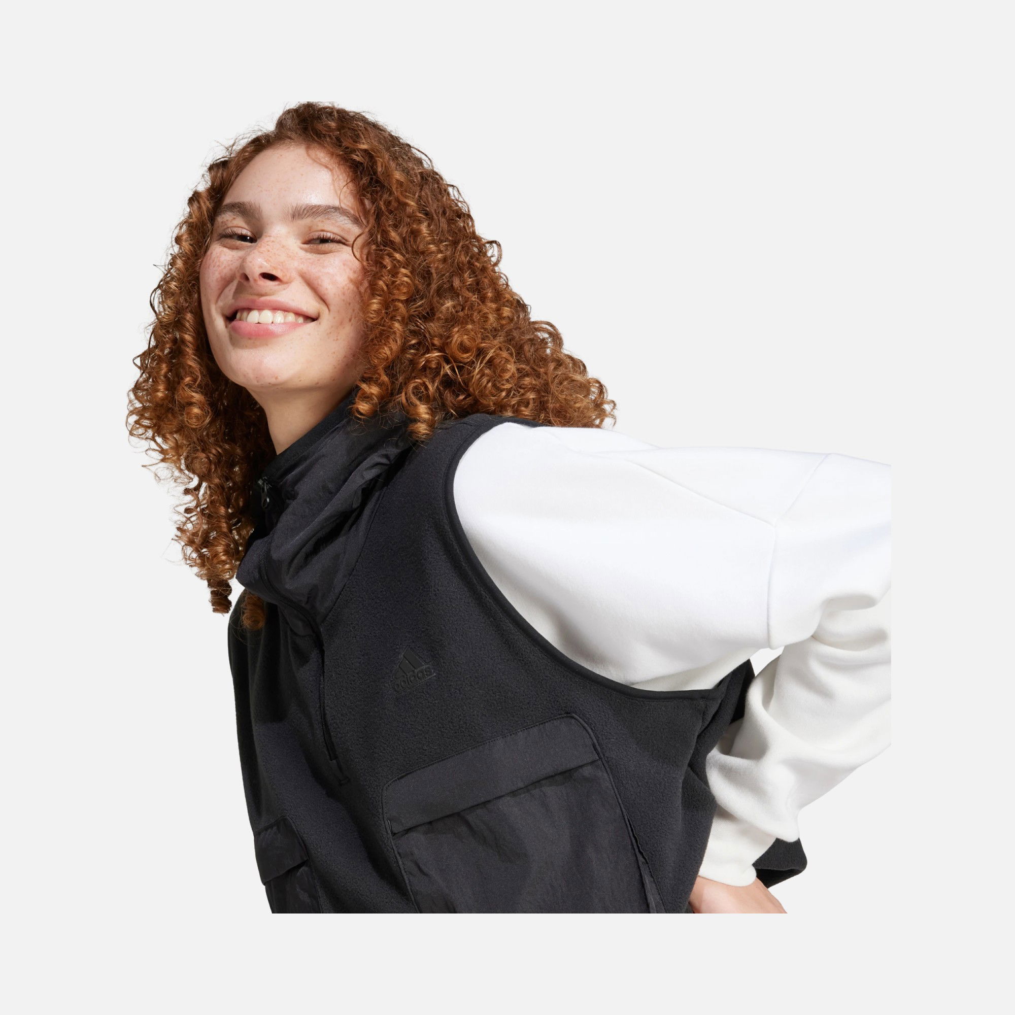 adidas Sportswear City Escape Fleece Half-Zip Hoodie Kadın Yelek