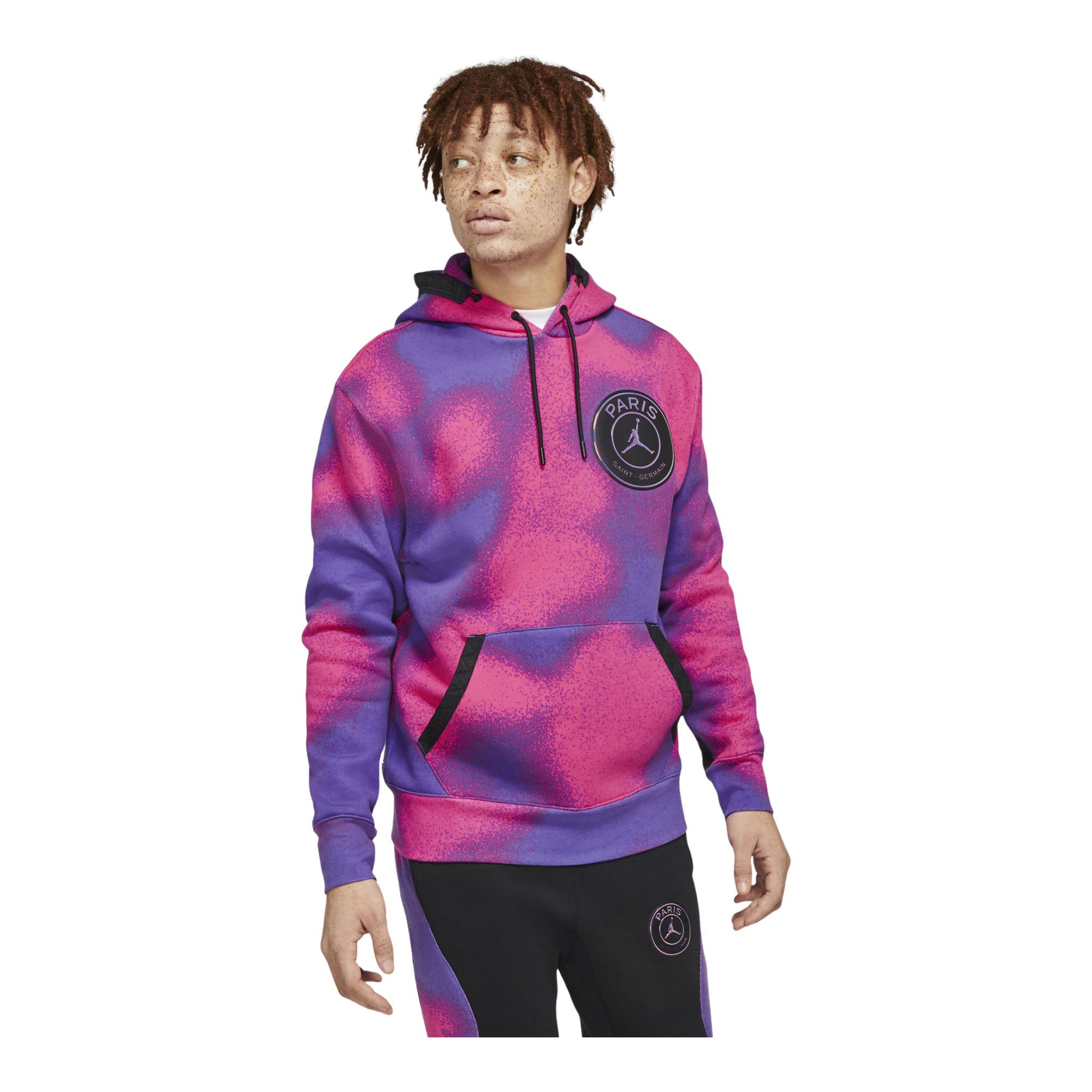 Nike Jordan Paris Saint-Germain AOP Fleece Pullover Hoodie Erkek Sweatshirt