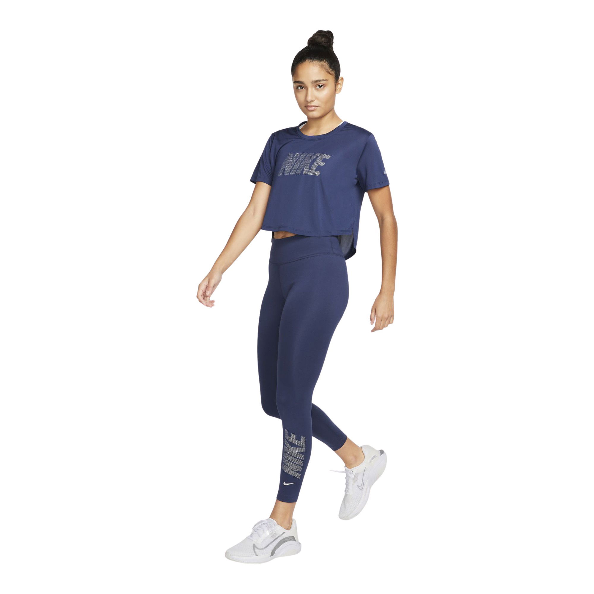 Nike Dri-Fit One Mid-Rise Metalic Graphic 7/8 Training Kadın Tayt