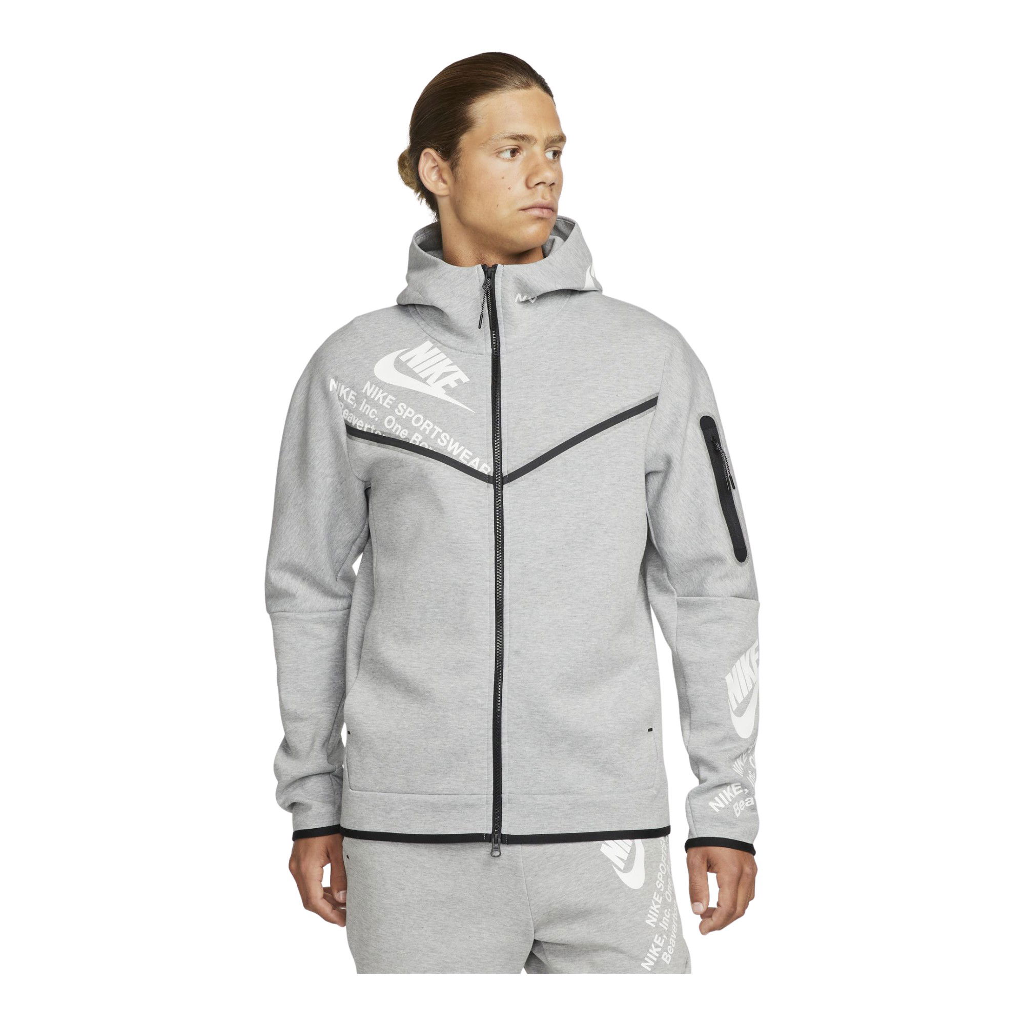 Nike Sportswear Tech Fleece Windrunner Graphic Color Block Full-Zip Hoodie Erkek Sweatshirt