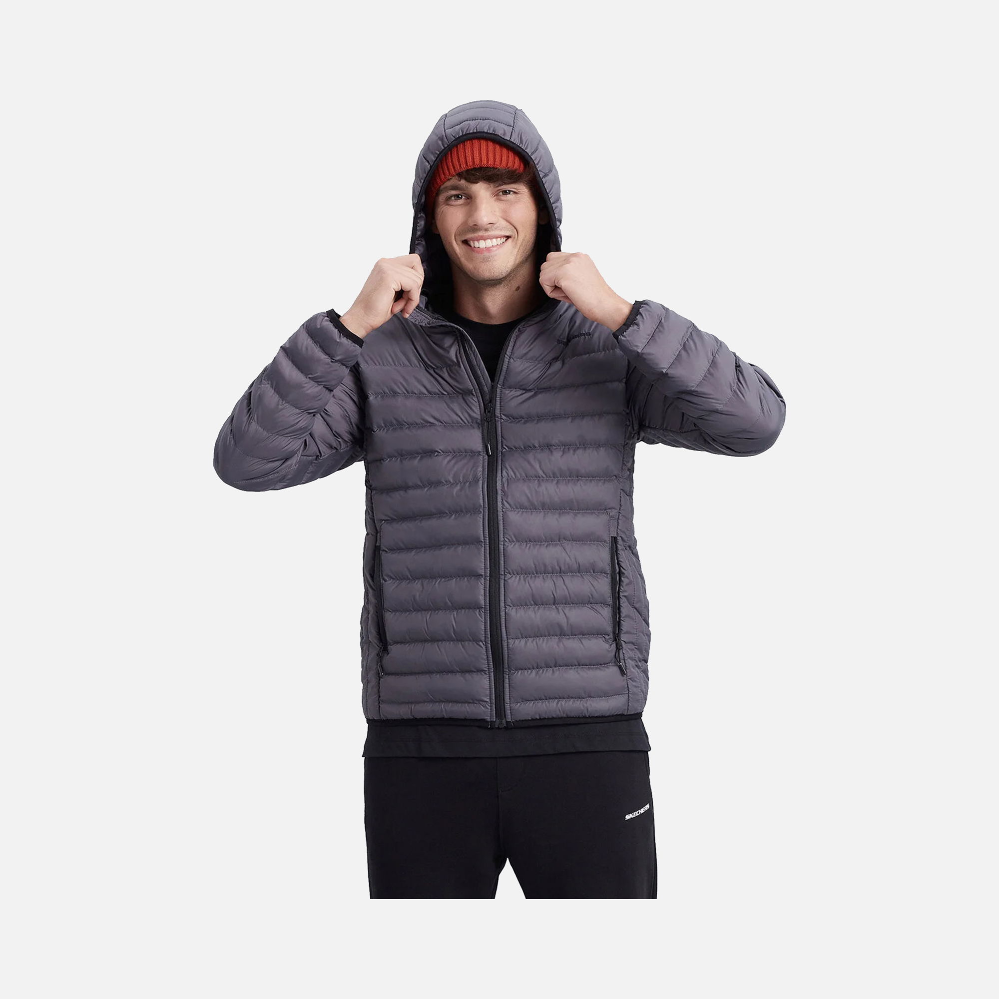 Skechers Essential Padded Lightweight Full-Zip Hoodie Erkek Mont