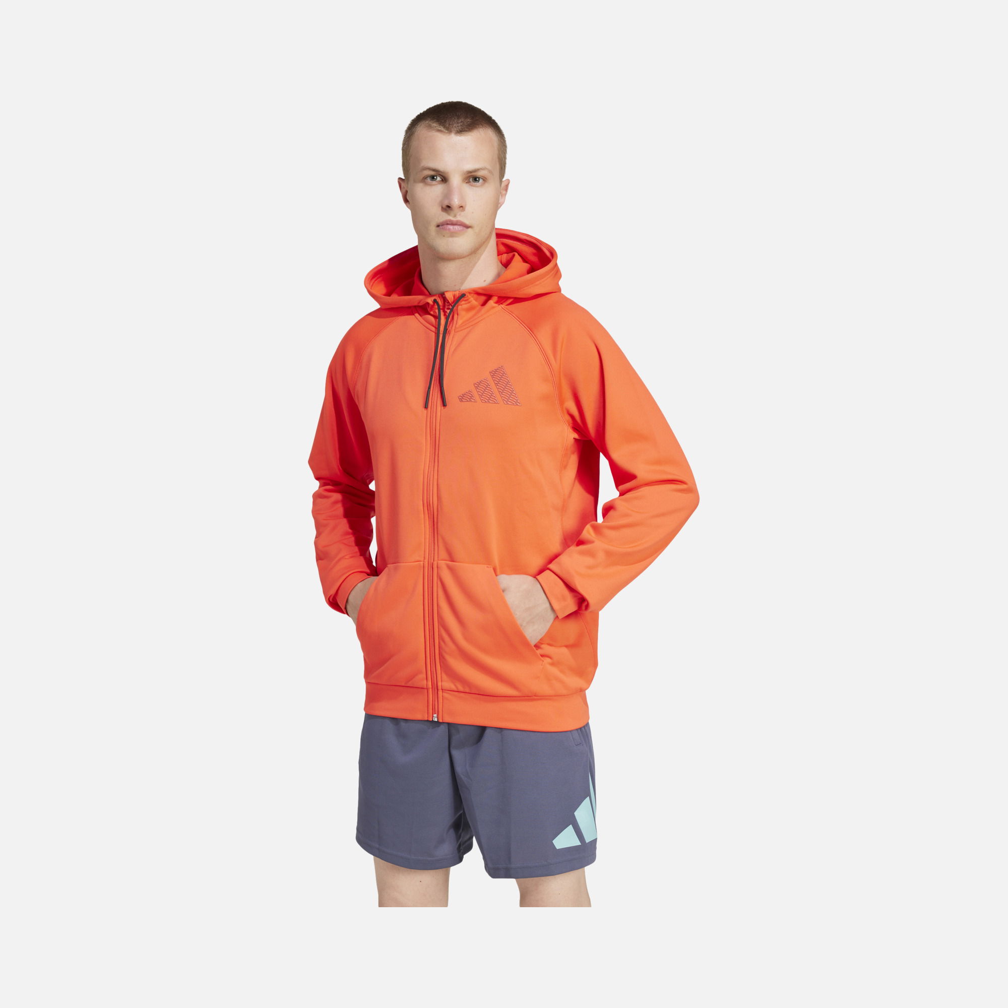 adidas AEROREADY Game & Go Versatile Full-Zip Hoodie Erkek Sweatshirt