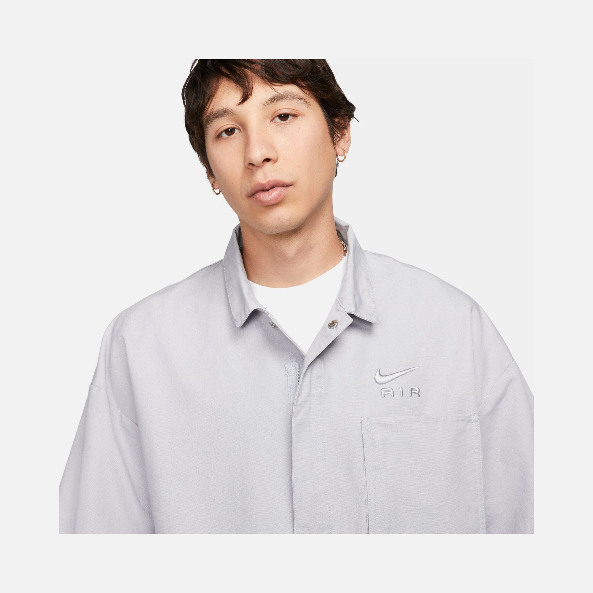 Nike Sportswear Air Woven Over Full-Zip Short-Sleeve Erkek Gömlek