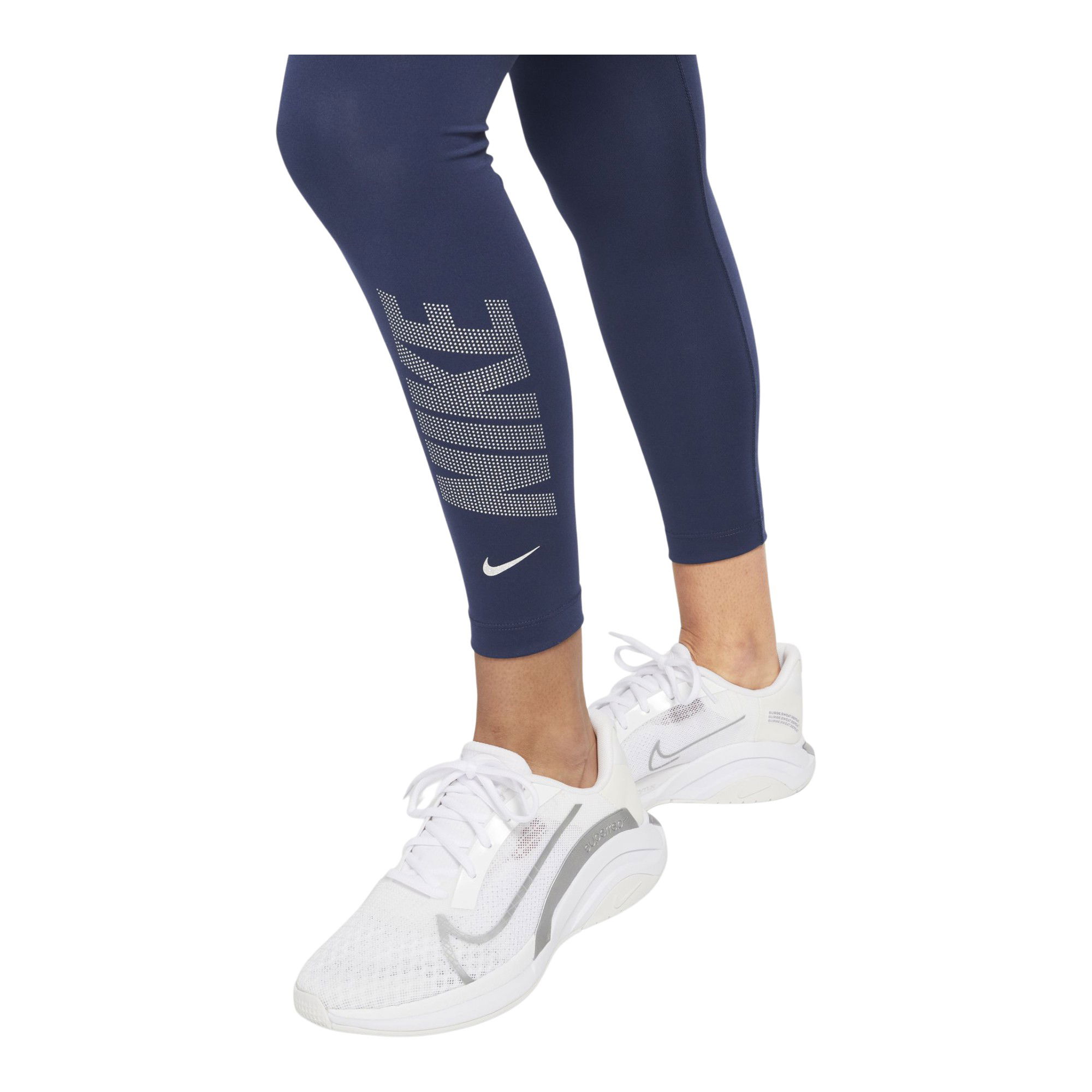 Nike Dri-Fit One Mid-Rise Metalic Graphic 7/8 Training Kadın Tayt
