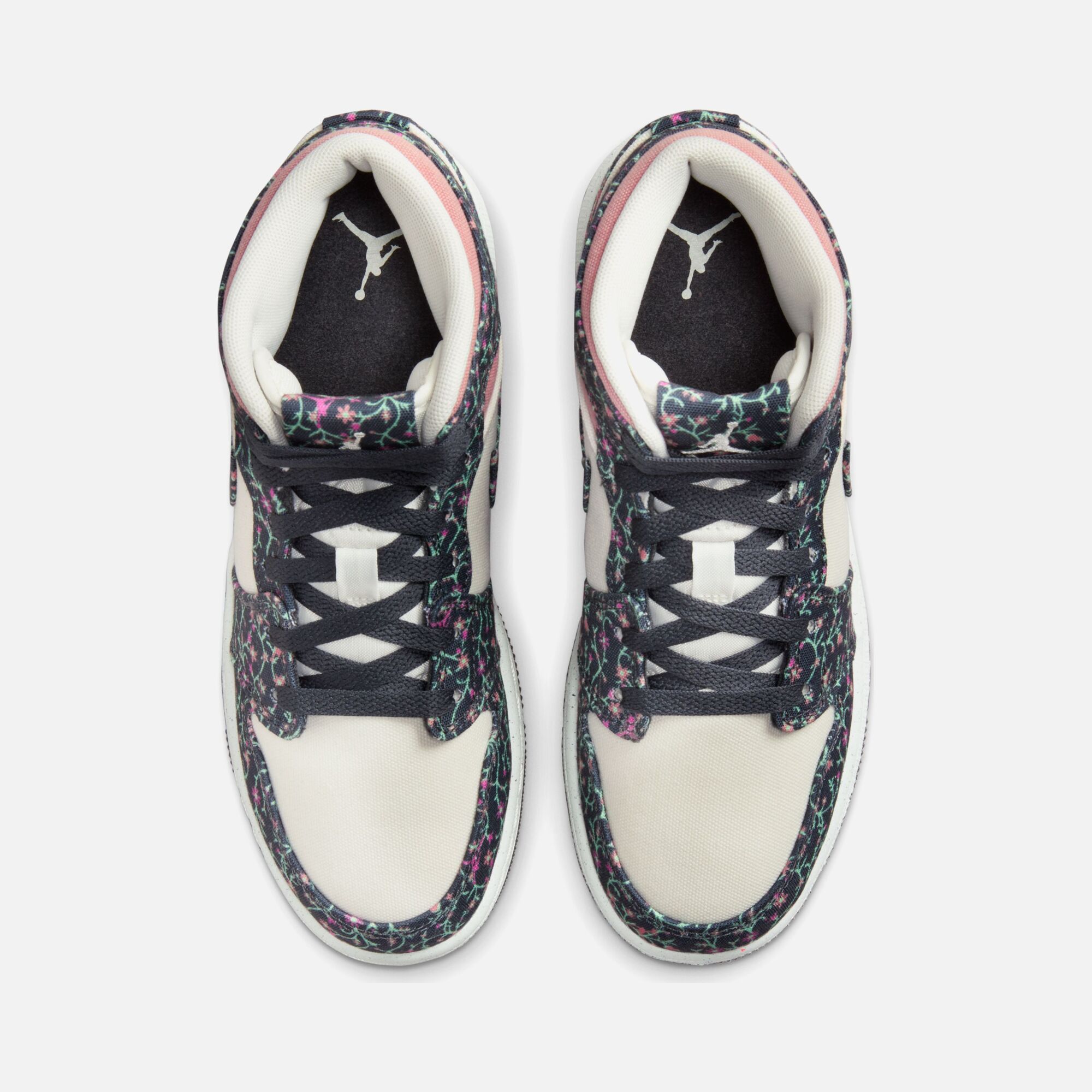 Nike Air Jordan 1 Mid SE ''Floral Canvas Details'' (GS) Spor Ayakkabı