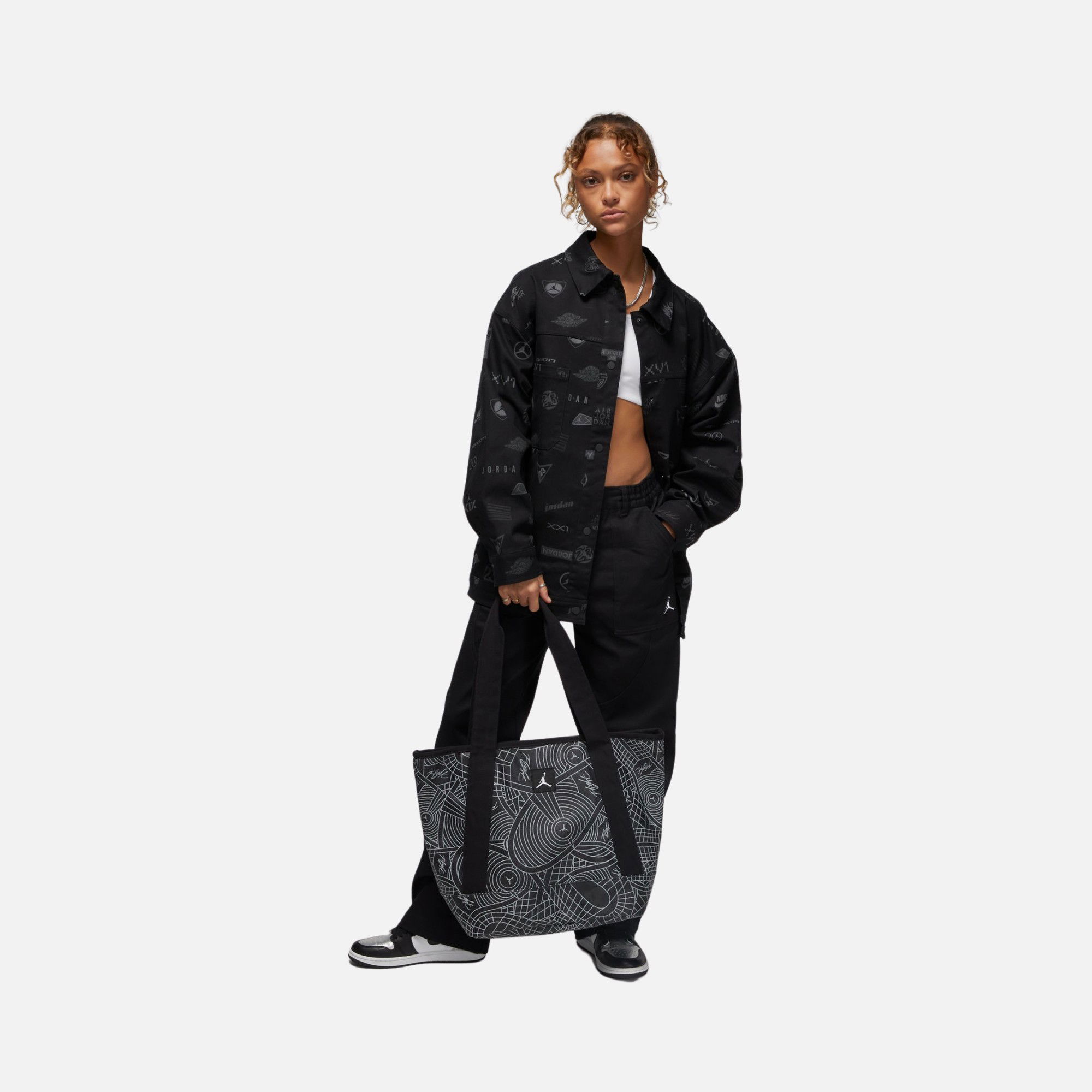 Nike Jordan Trucker All-Over Printed Full Snap Fastener Kadın Ceket