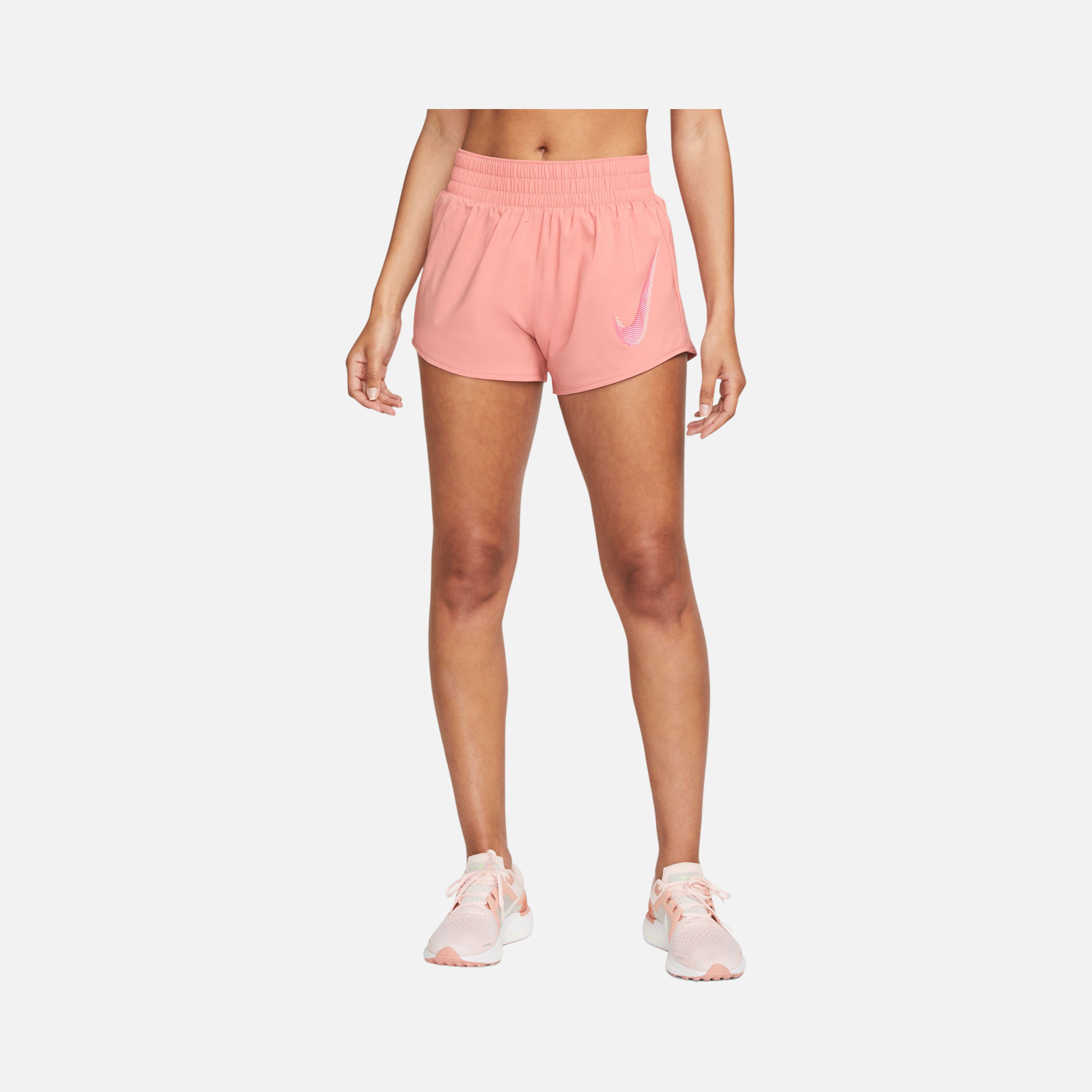 Nike Dri-Fit One Swoosh Mid-Rise Brief-Lined Running Kadın Şort