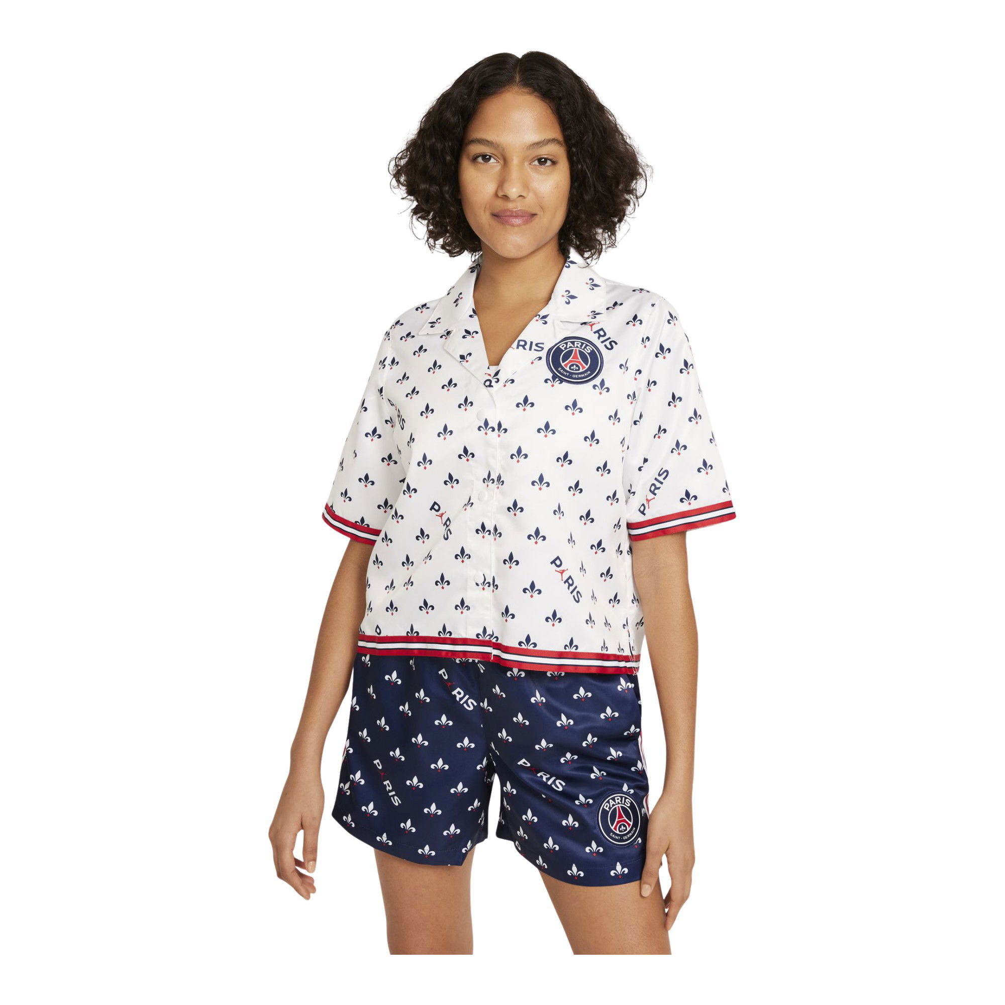 Nike Jordan Paris Saint-Germain AOP Short-Sleeve Polo Kadın Tişört