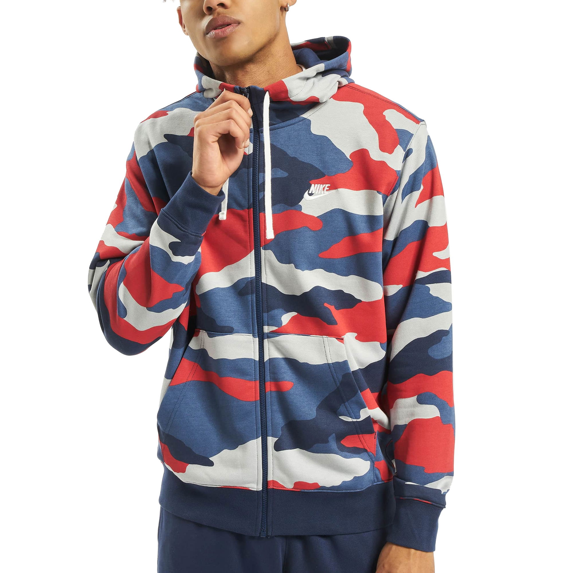 Nike Sportswear Club Full Zip French Terry Camouflage Hoodie Erkek Kapüşonlu Sweatshirt