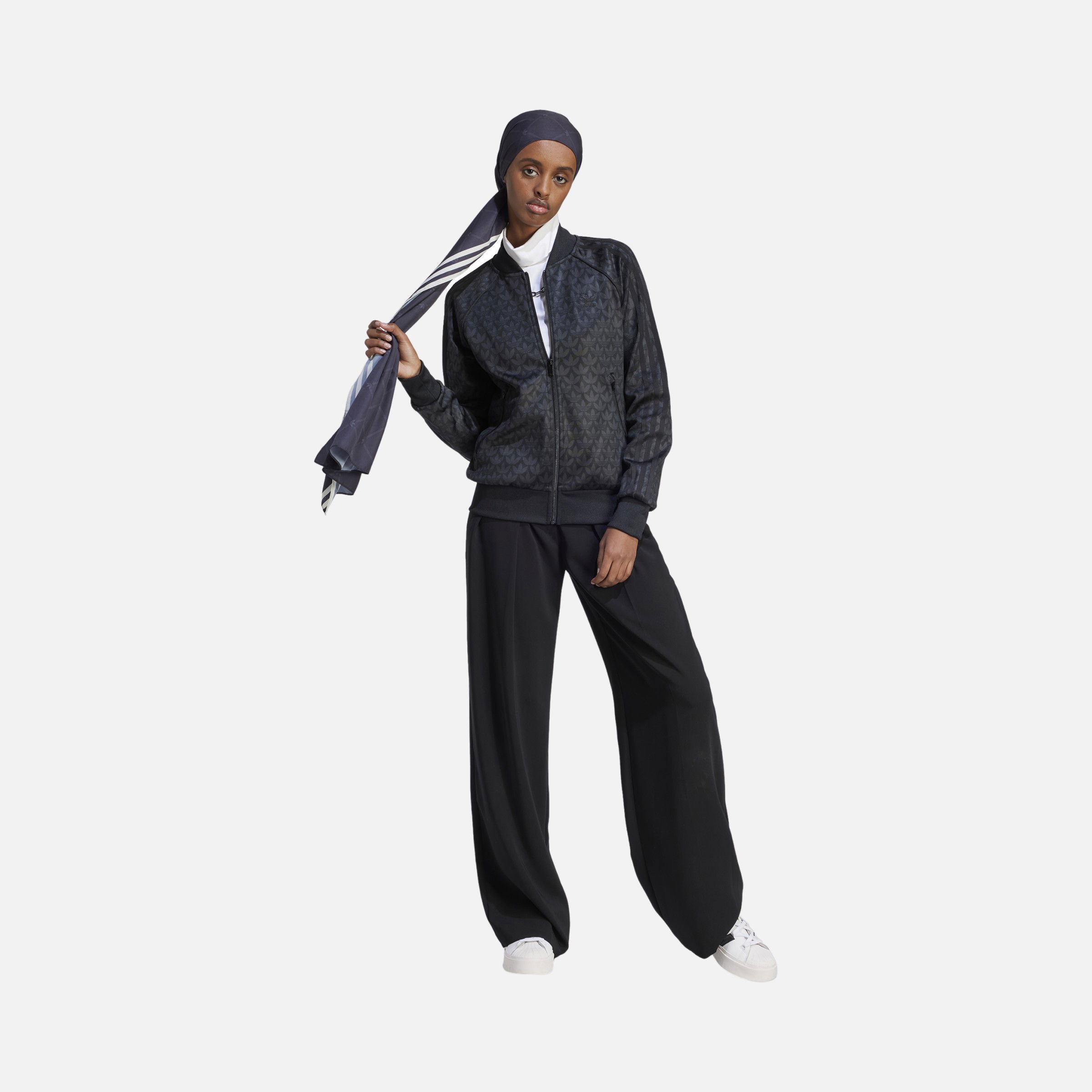 adidas Sportswear Trefoil Monogram SST 3-Stripes Full-Zip Hoodie Kadın Ceket